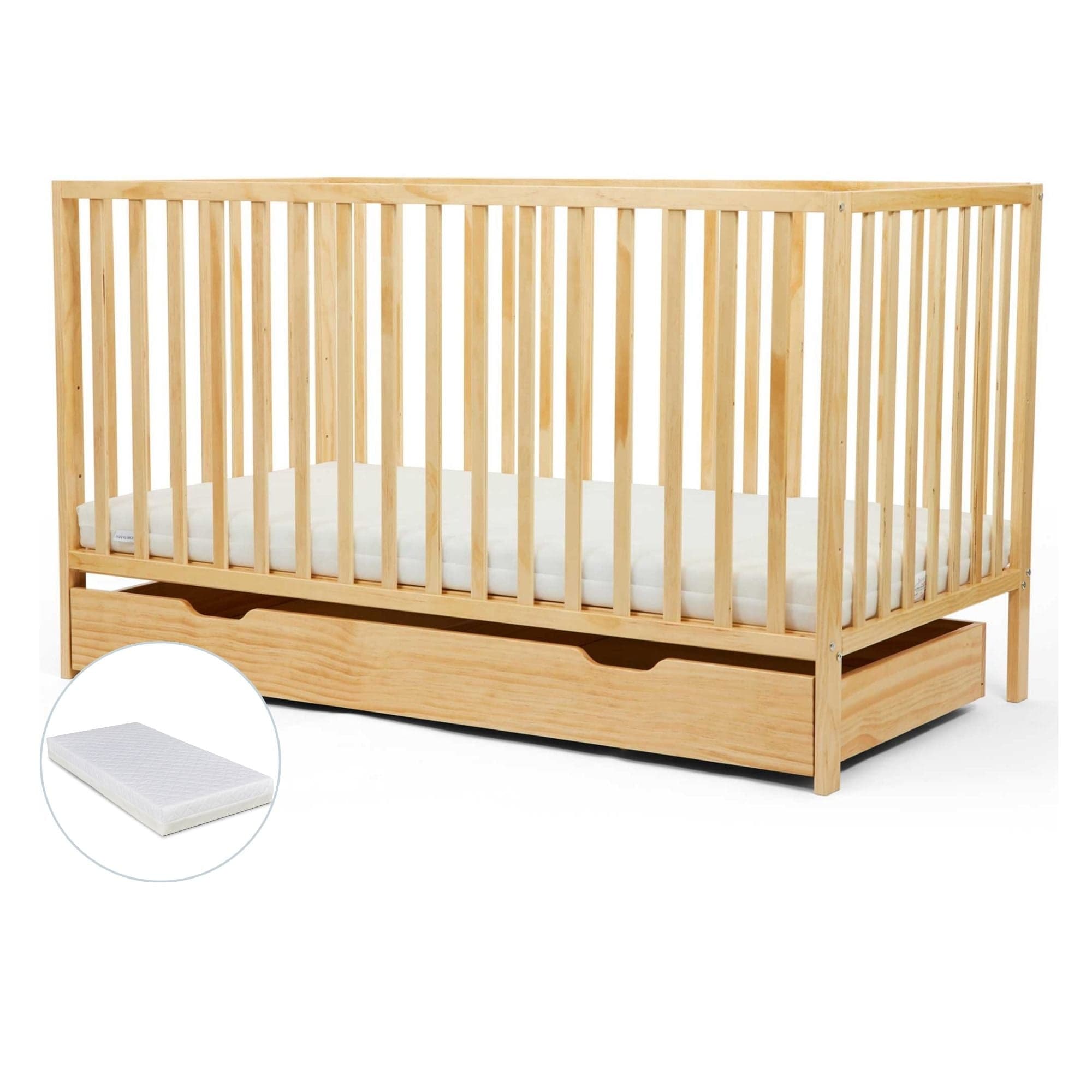 Ickle Bubba Hartley Classic Cot & Under Drawer in Pine Cots 41-002-C3AS-803 5056515015225