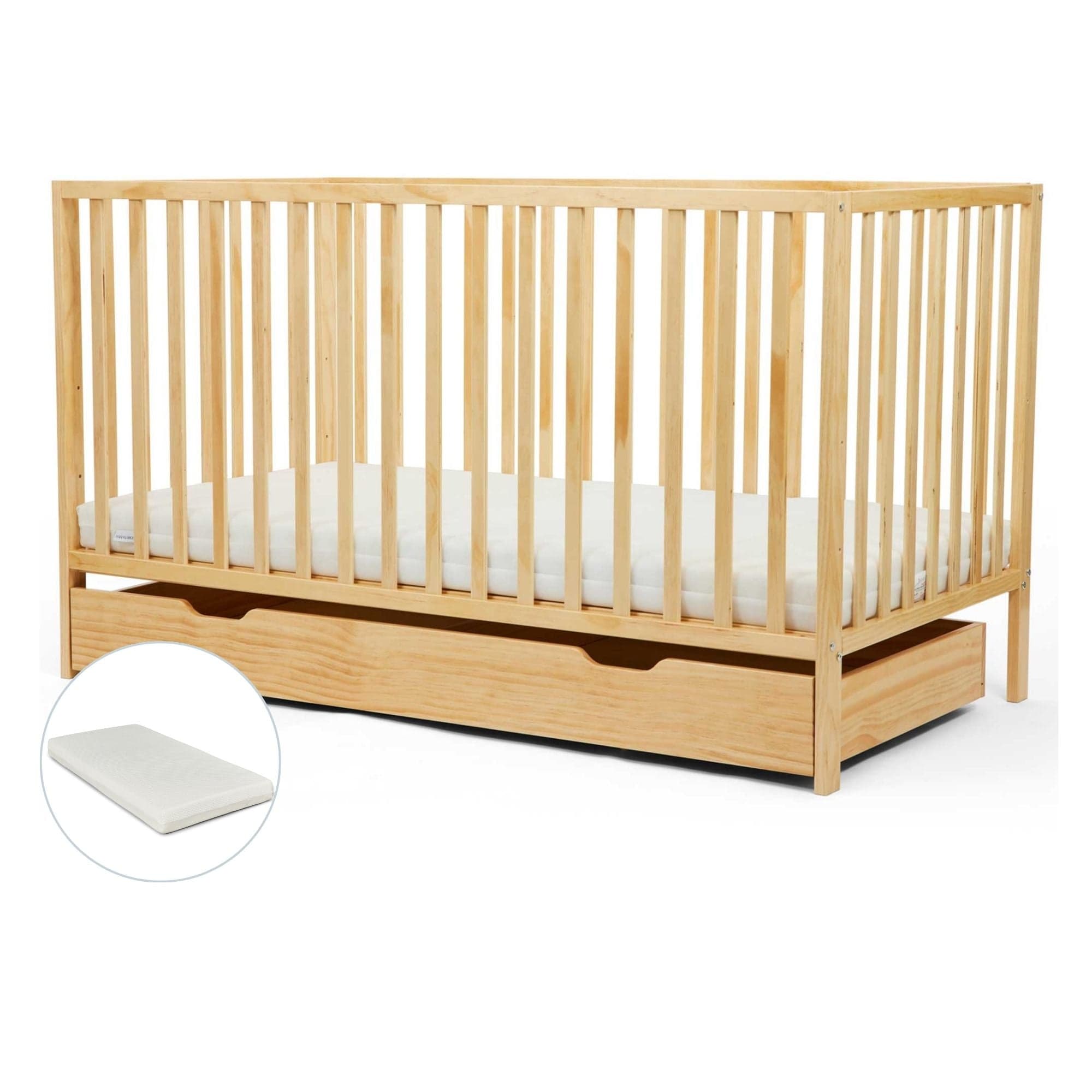 Ickle Bubba Hartley Classic Cot & Under Drawer in Pine Cots 41-002-C3PS-803 5056515015201