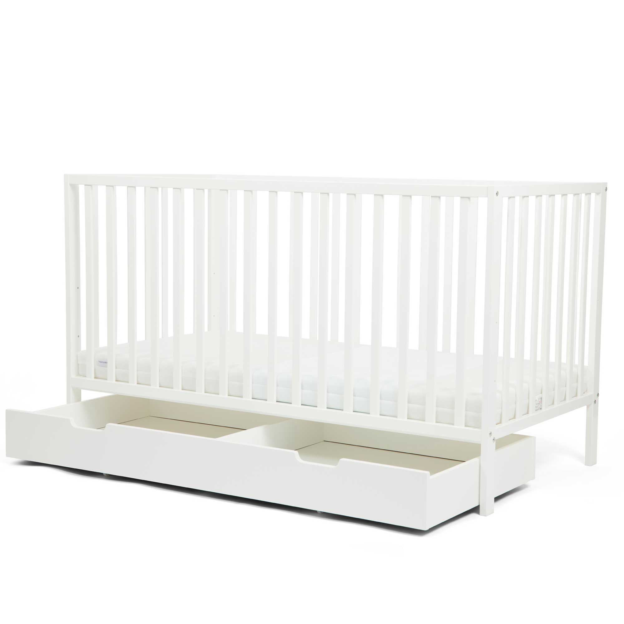 Ickle Bubba Hartley Classic Cot & Under Drawer in White Cots