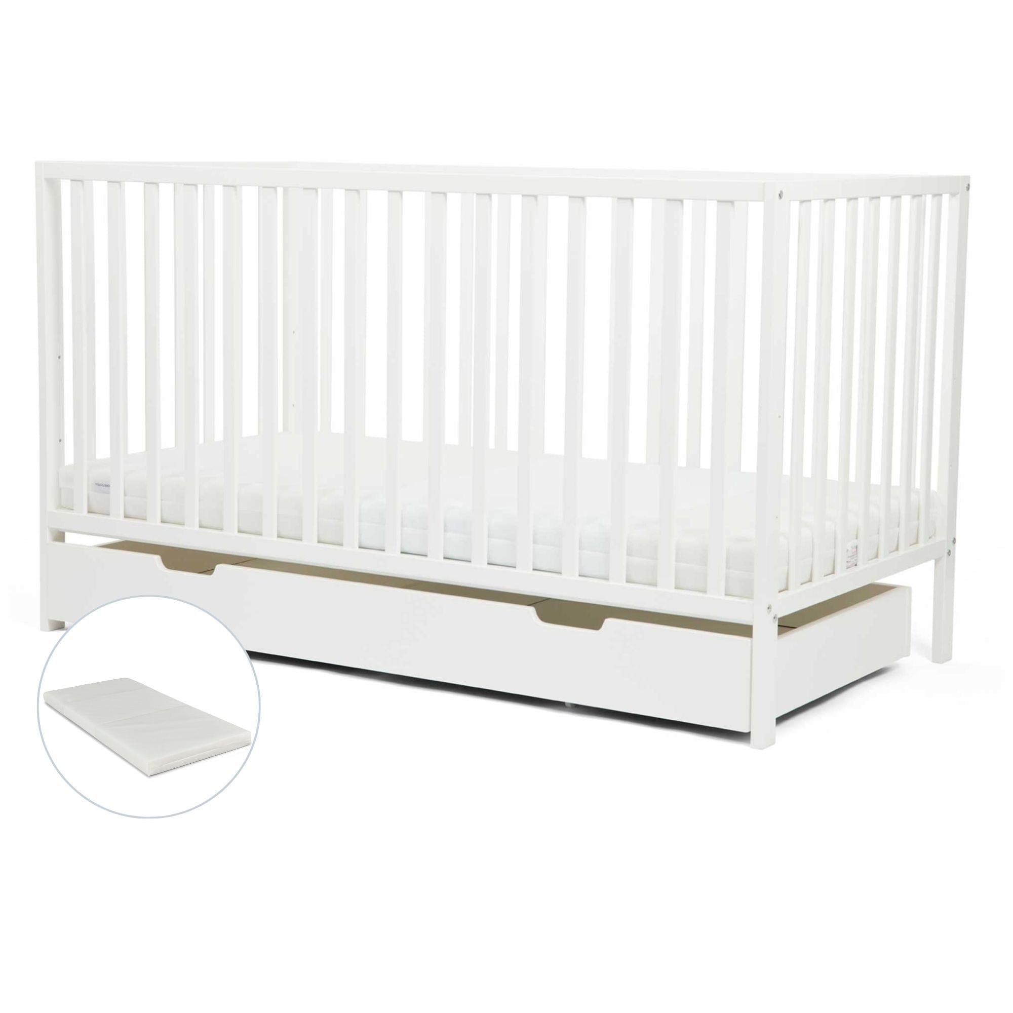 Ickle Bubba Hartley Classic Cot & Under Drawer in White Cots 41-002-C3B-801 5056515015171