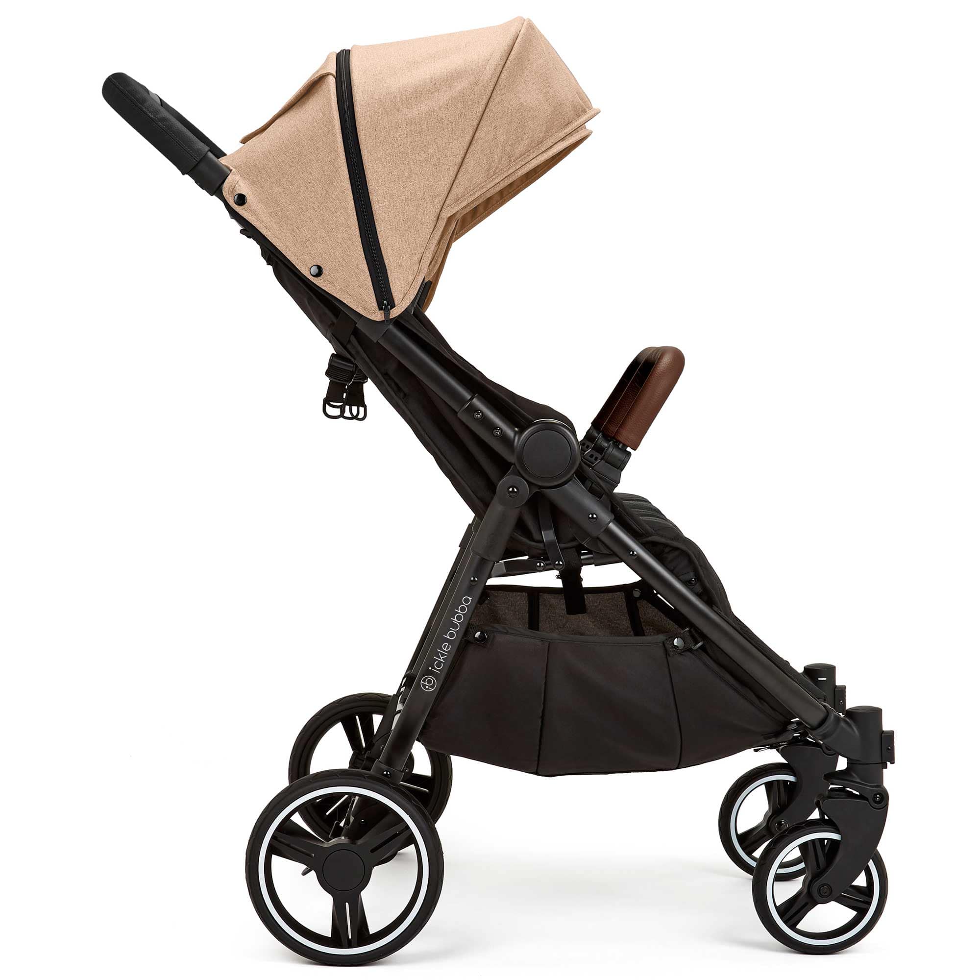 Ickle Bubba Venus Double Stroller in Black/Biscuit/Tan Double & Twin Prams 16-004-100-157 5056515034578