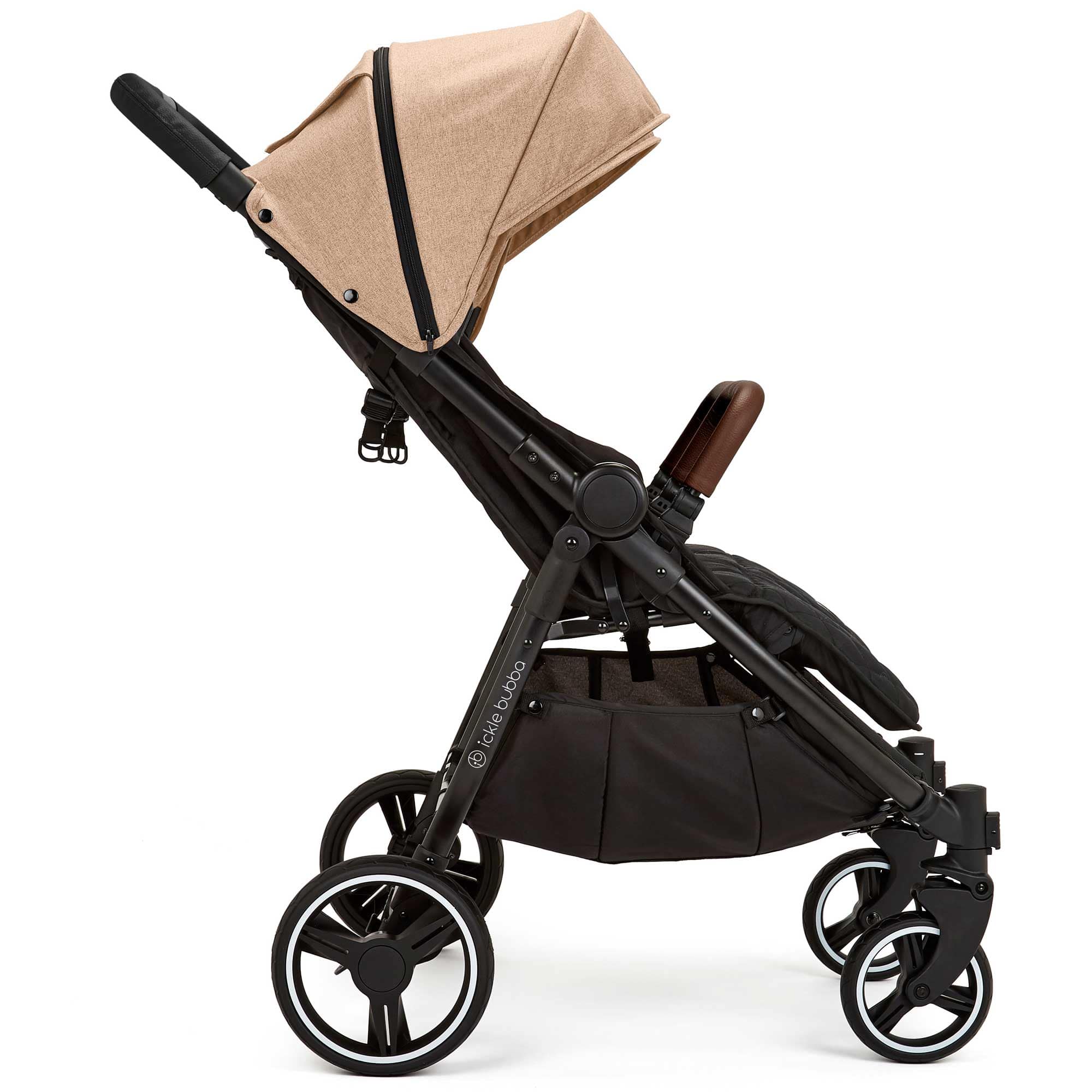 Ickle Bubba Venus Double Stroller in Black/Biscuit/Tan Double & Twin Prams 16-004-100-157 5056515034578