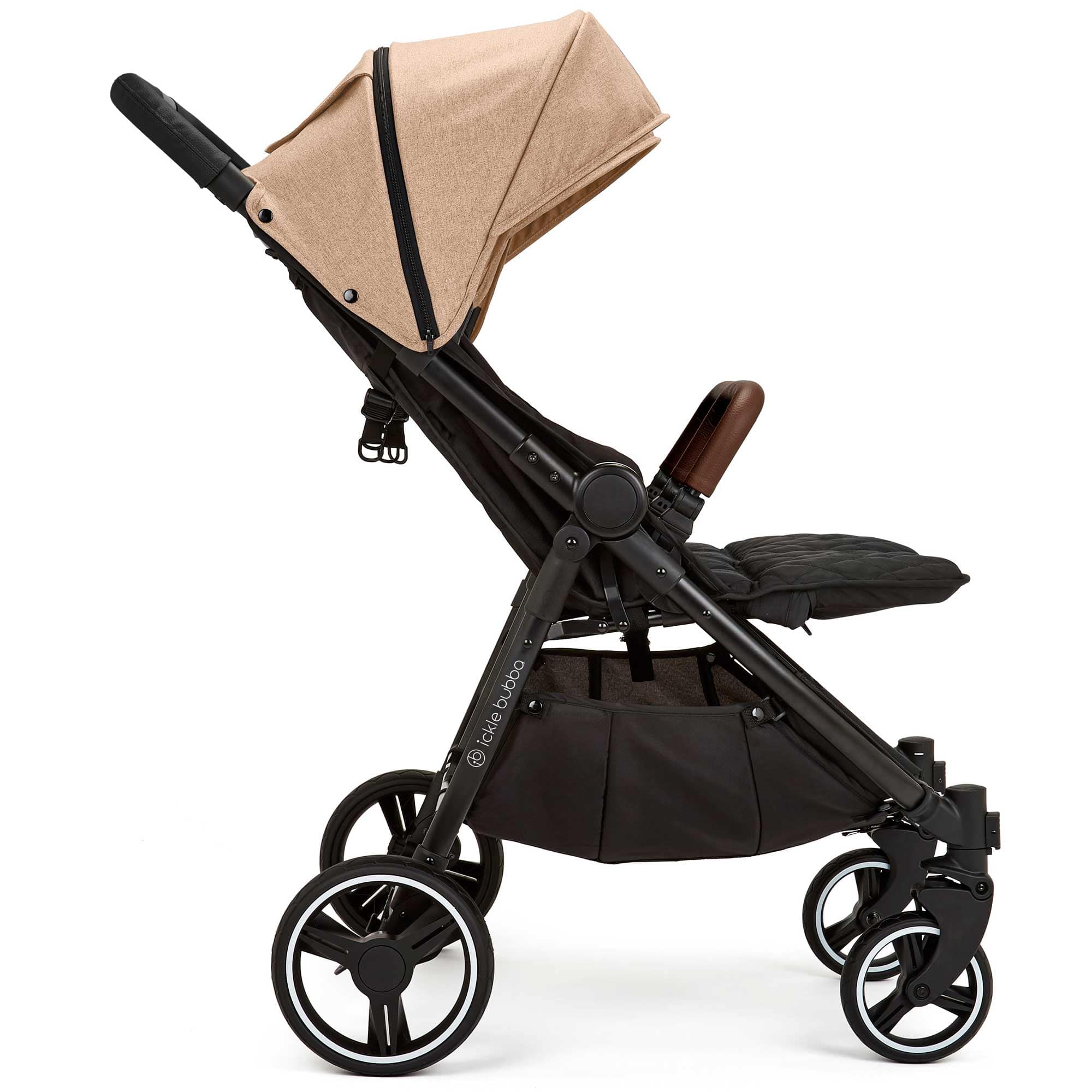 Ickle Bubba Venus Double Stroller in Black/Biscuit/Tan Double & Twin Prams 16-004-100-157 5056515034578