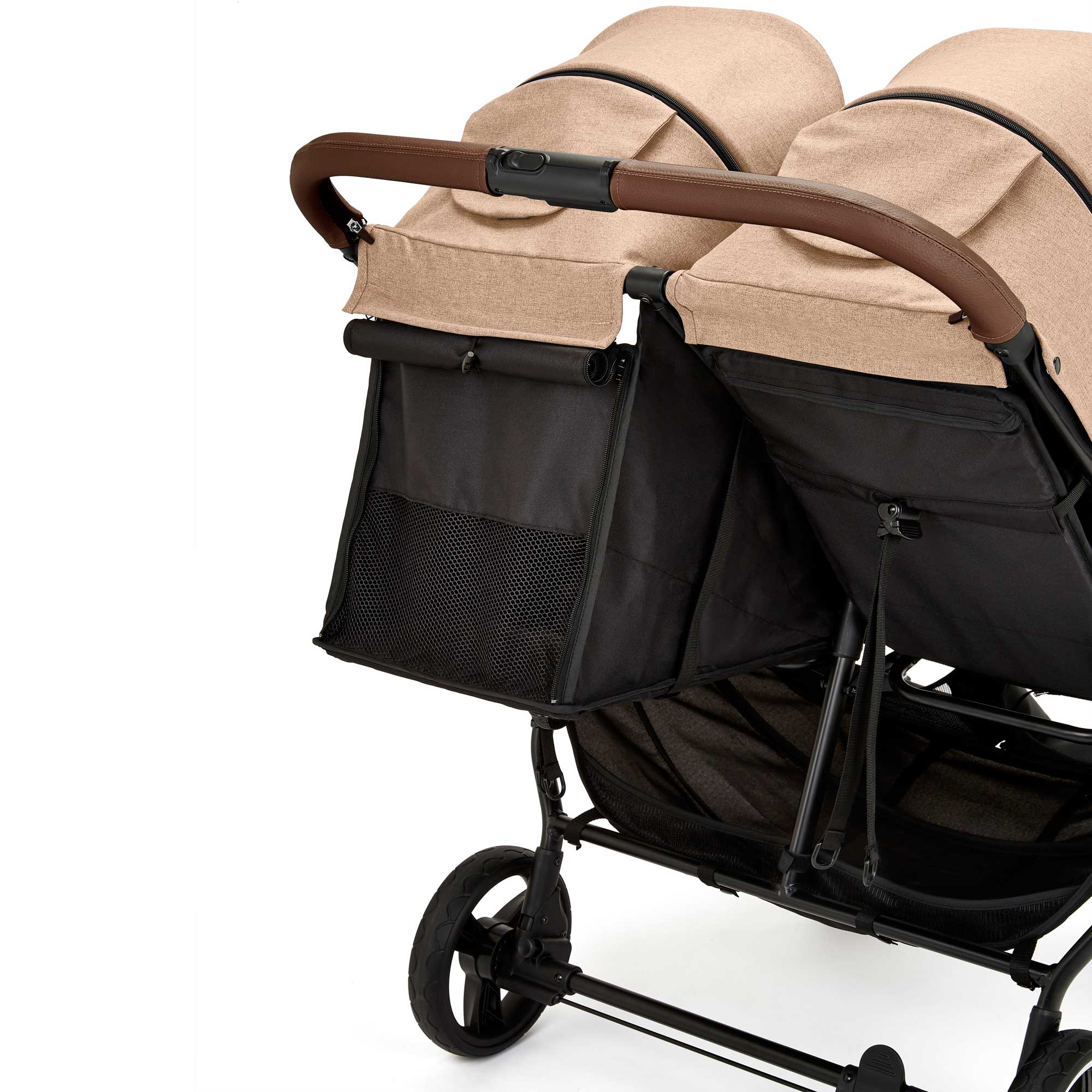 Ickle Bubba Venus Prime Double Stroller in Black/Biscuit/Tan Double & Twin Prams 16-004-300-157 5056515034592