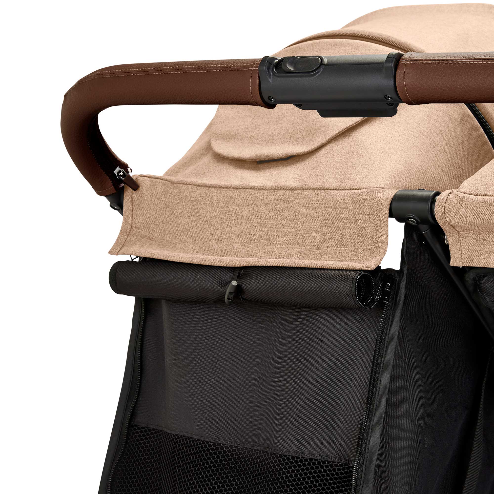 Ickle Bubba Venus Prime Double Stroller in Black/Biscuit/Tan Double & Twin Prams 16-004-300-157 5056515034592