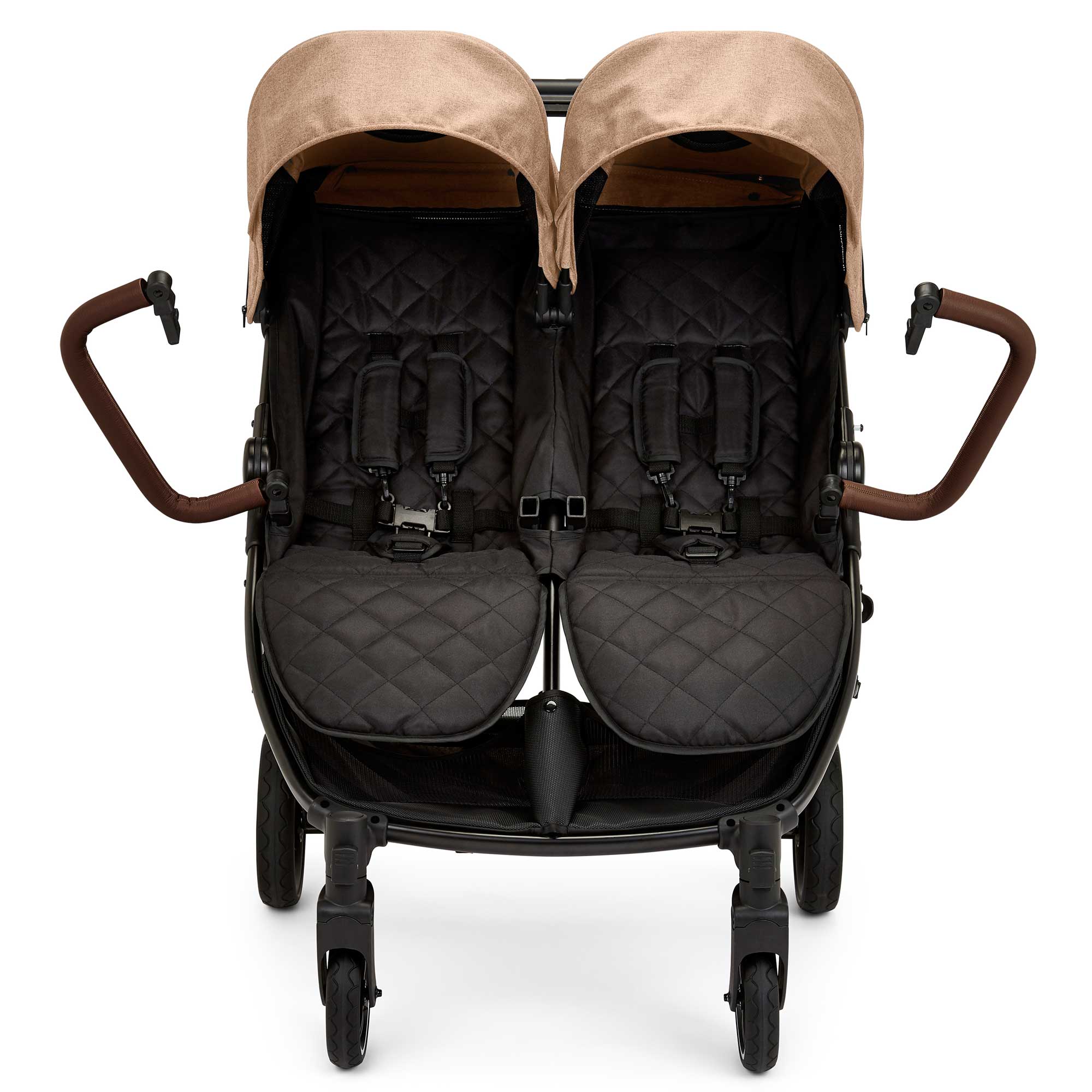 Ickle Bubba Venus Prime Double Stroller in Black/Biscuit/Tan Double & Twin Prams 16-004-300-157 5056515034592