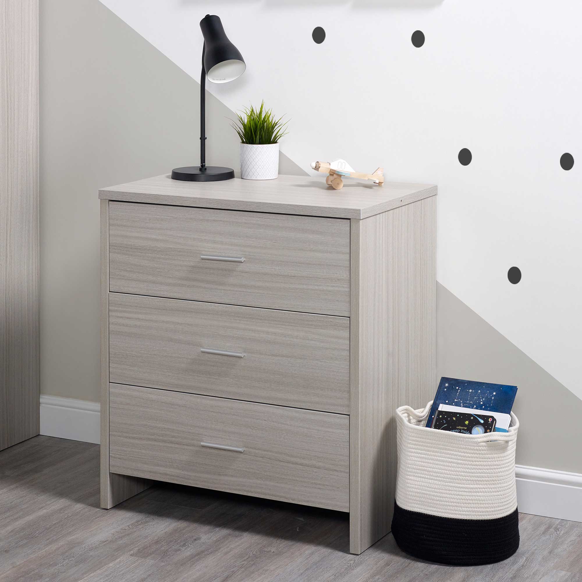 Ickle Bubba Pembrey 2 Piece Furniture Set and Under Drawer Ash Grey Nursery Room Sets