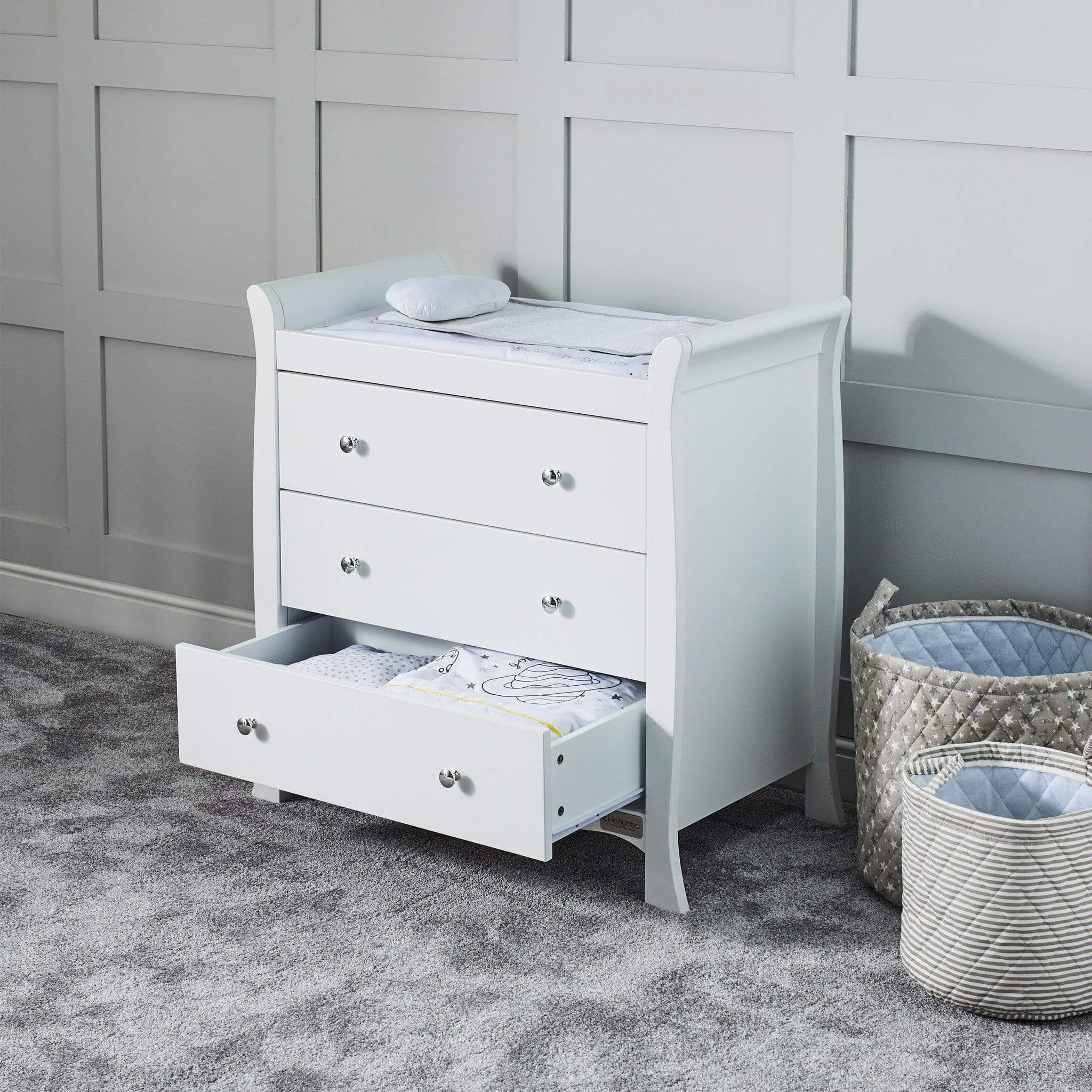 Ickle Bubba Snowdon 4 in 1 Mini 3 Piece Furniture Set - White Nursery Room Sets