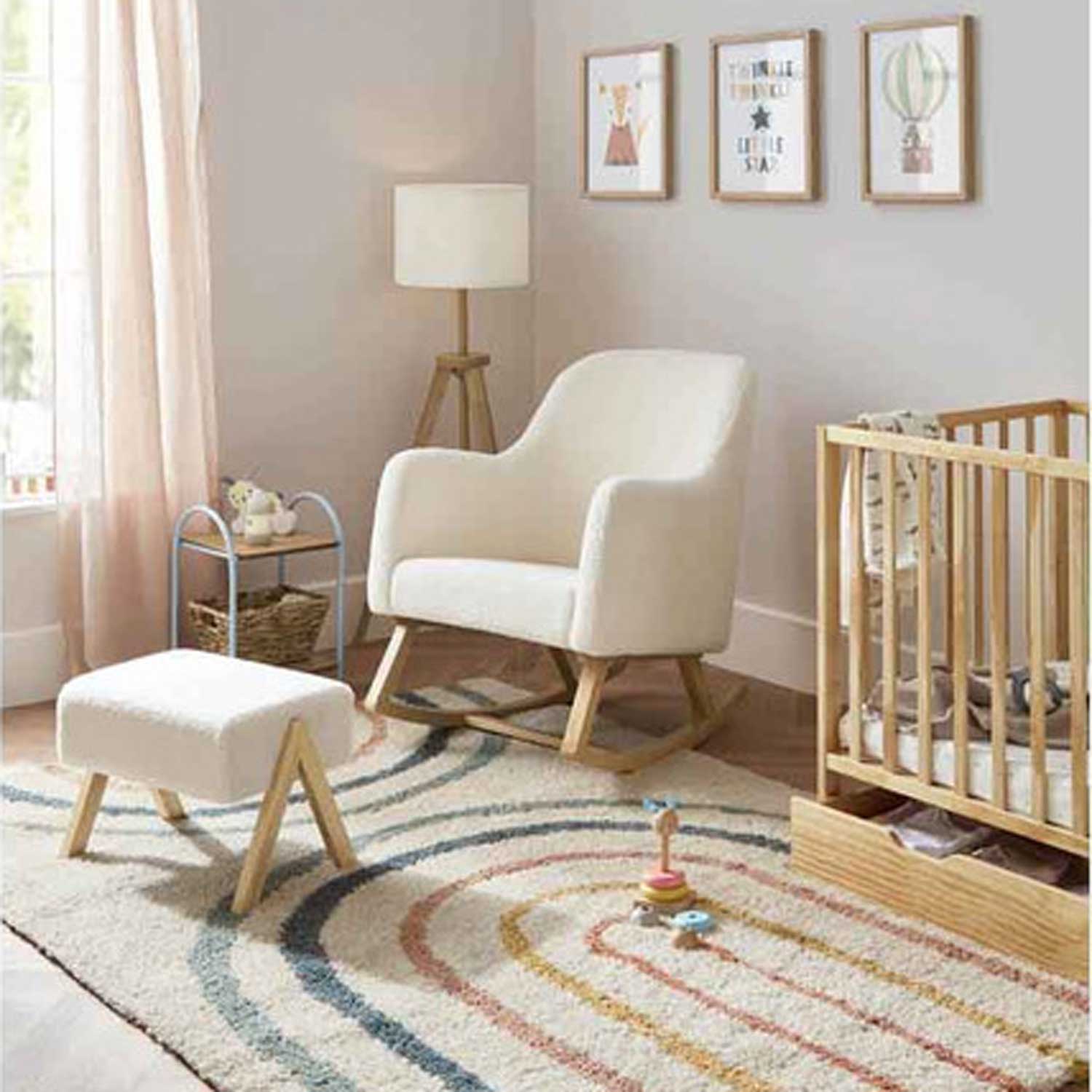 Ickle Bubba Roxby Nursery Chair and Stool in Cloud Nursing Chairs 48-012-000-805 5056515014358