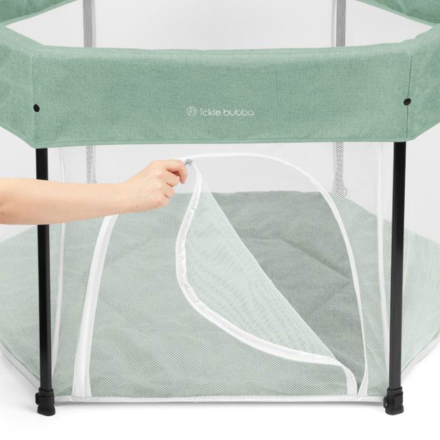 Ickle Bubba Fiesta Pop Up Playpen in Sage Green Playmats & Gyms 66-001-000-152 5056515035452