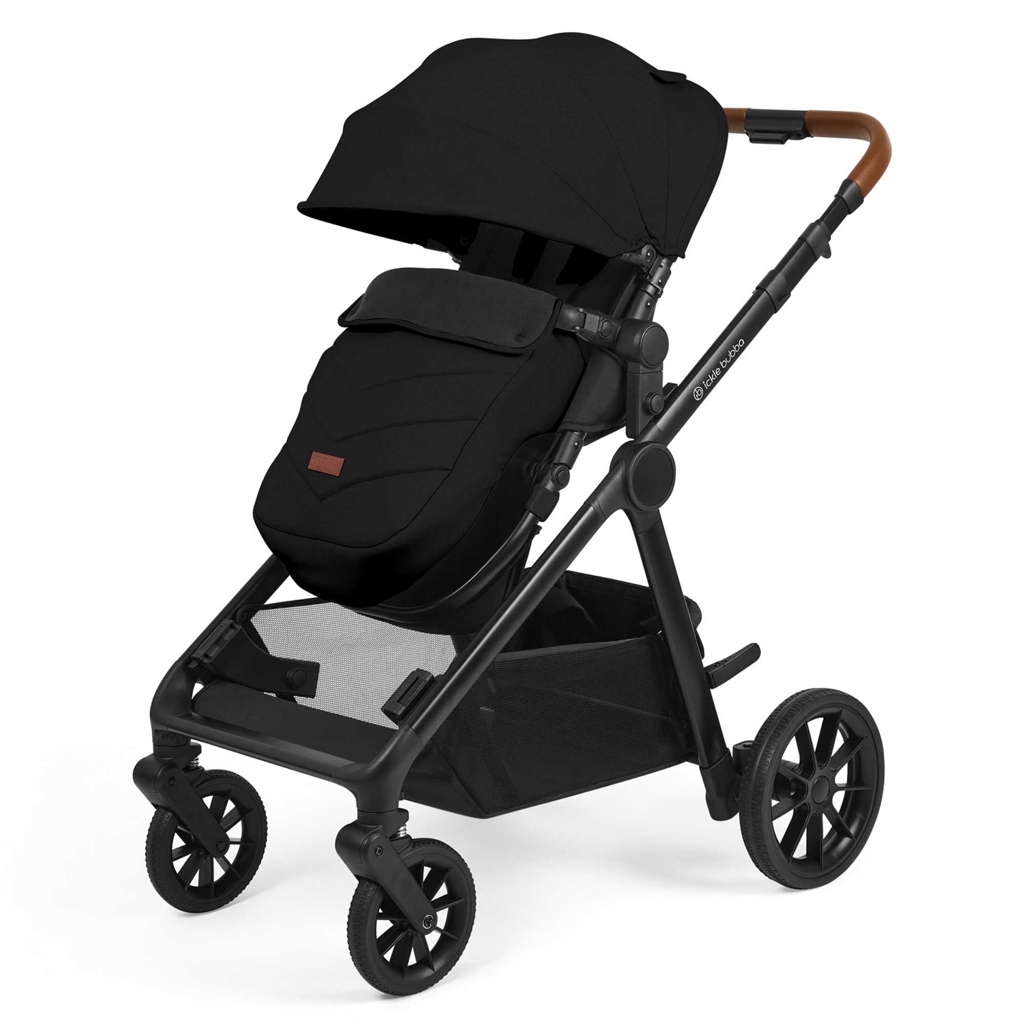 Ickle Bubba Virgo 2 in 1  Pushchair in Black/Black/Tan Pushchairs & Buggies 12-001-000-003 5056515034820