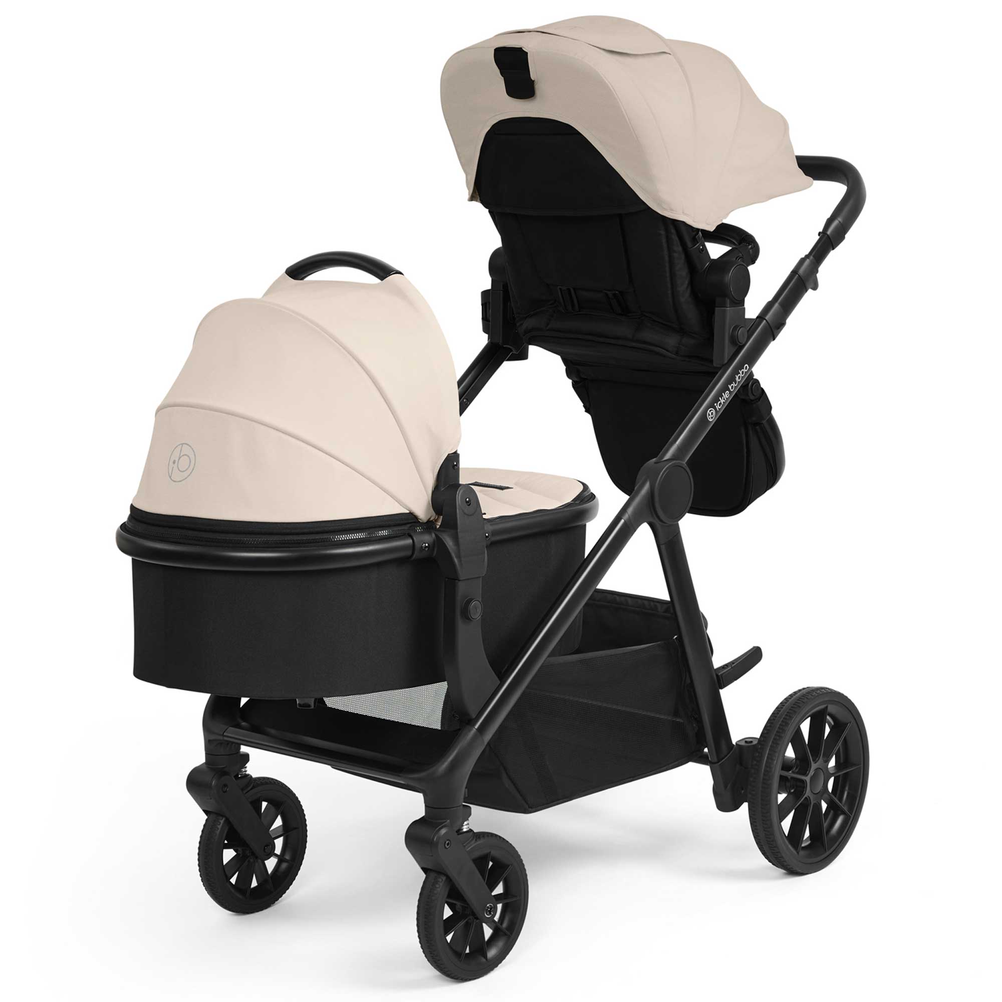 Ickle Bubba Virgo 2 in 1  Pushchair in Black/Stone/Black Pushchairs & Buggies 12-001-000-163 5056515034837