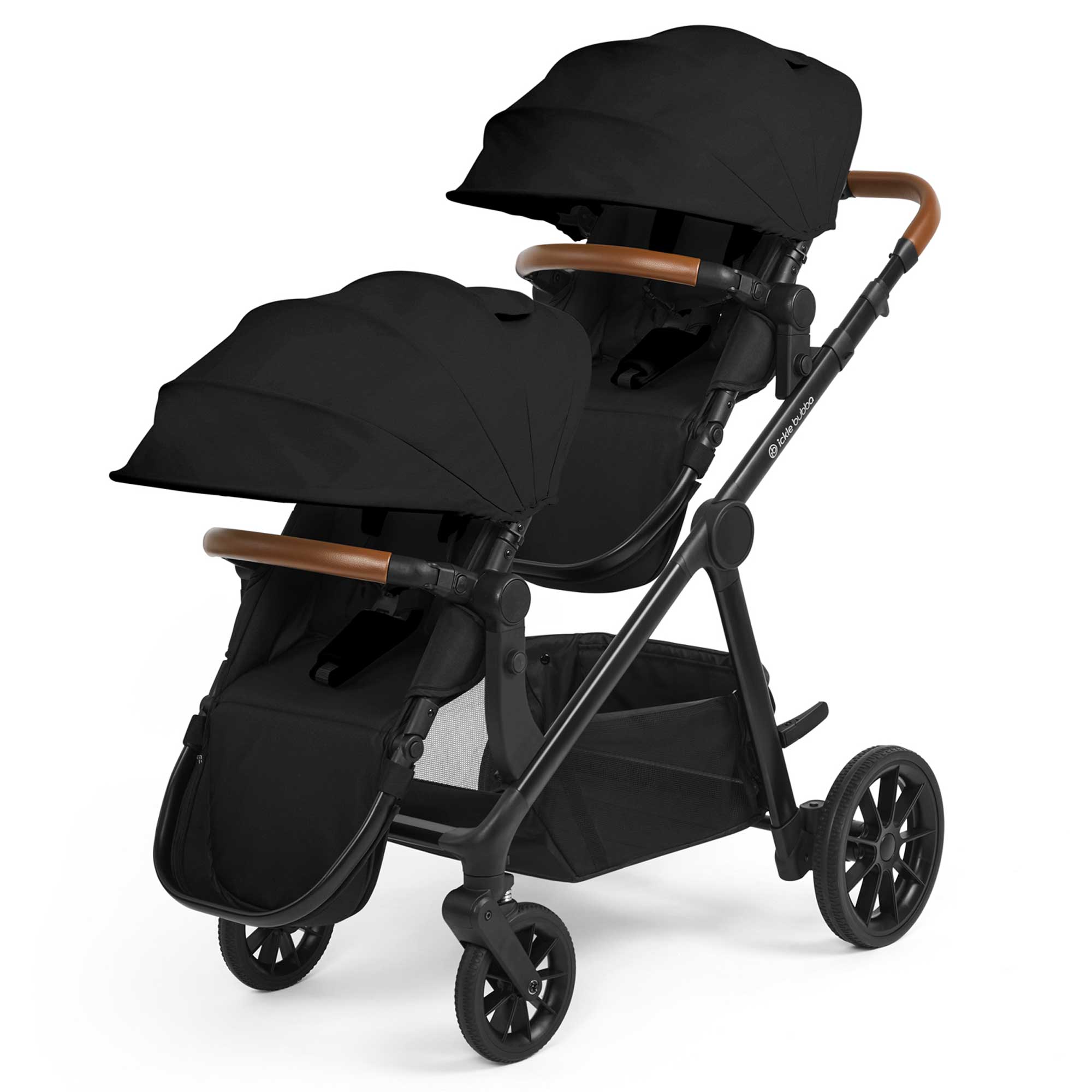 Ickle Bubba Virgo 2 in 1  Twin Package in Black/Black/Tan Pushchairs & Buggies 12-001-050-003 5056515034929