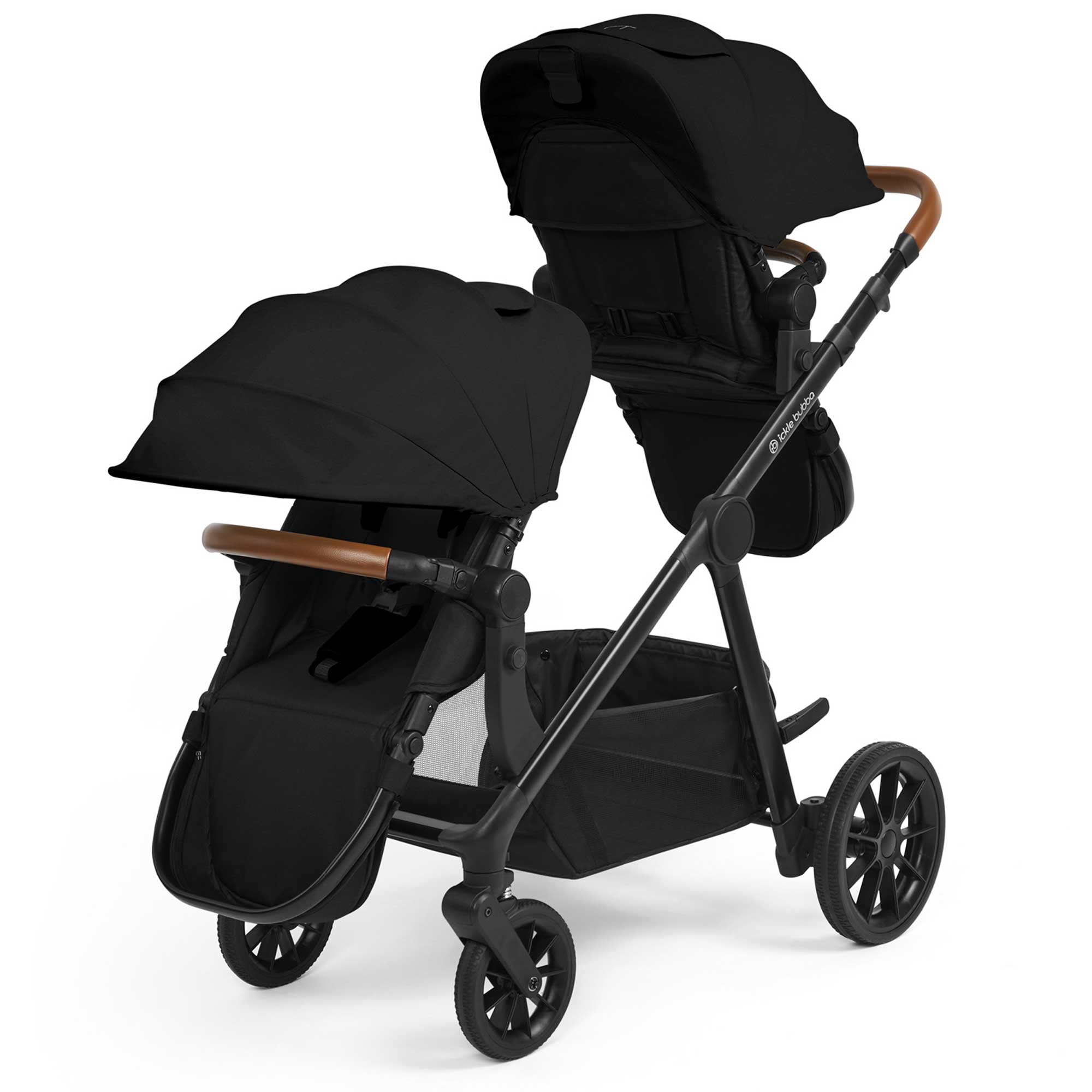 Ickle Bubba Virgo 2 in 1  Twin Package in Black/Black/Tan Pushchairs & Buggies 12-001-050-003 5056515034929