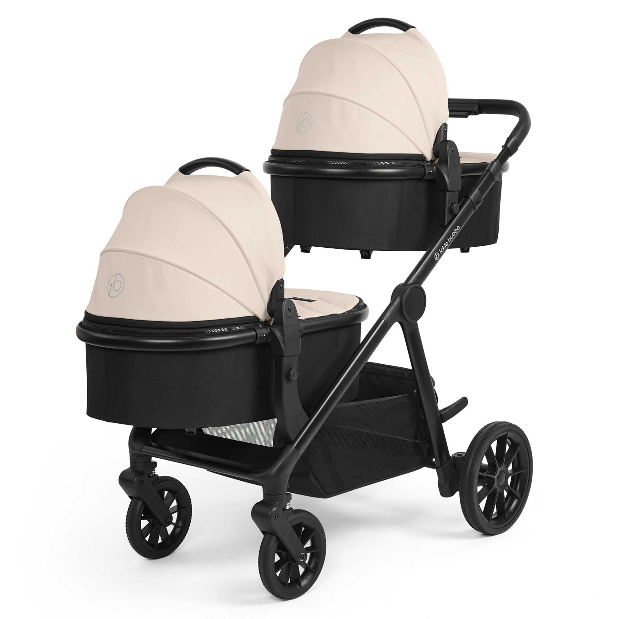 Ickle Bubba Virgo 2 in 1  Twin Package in Black/Stone/Black Pushchairs & Buggies 12-001-050-163 5056515034936