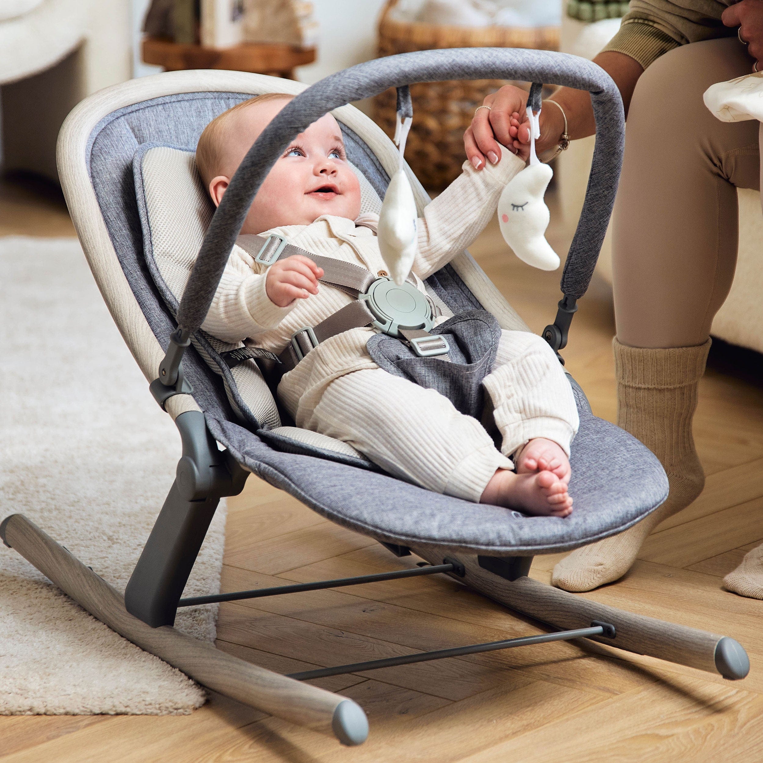 Ickle Bubba Stella Rocker in Ash Grey Rocking Bouncing Cradles 59-010-000-802 5056515013870