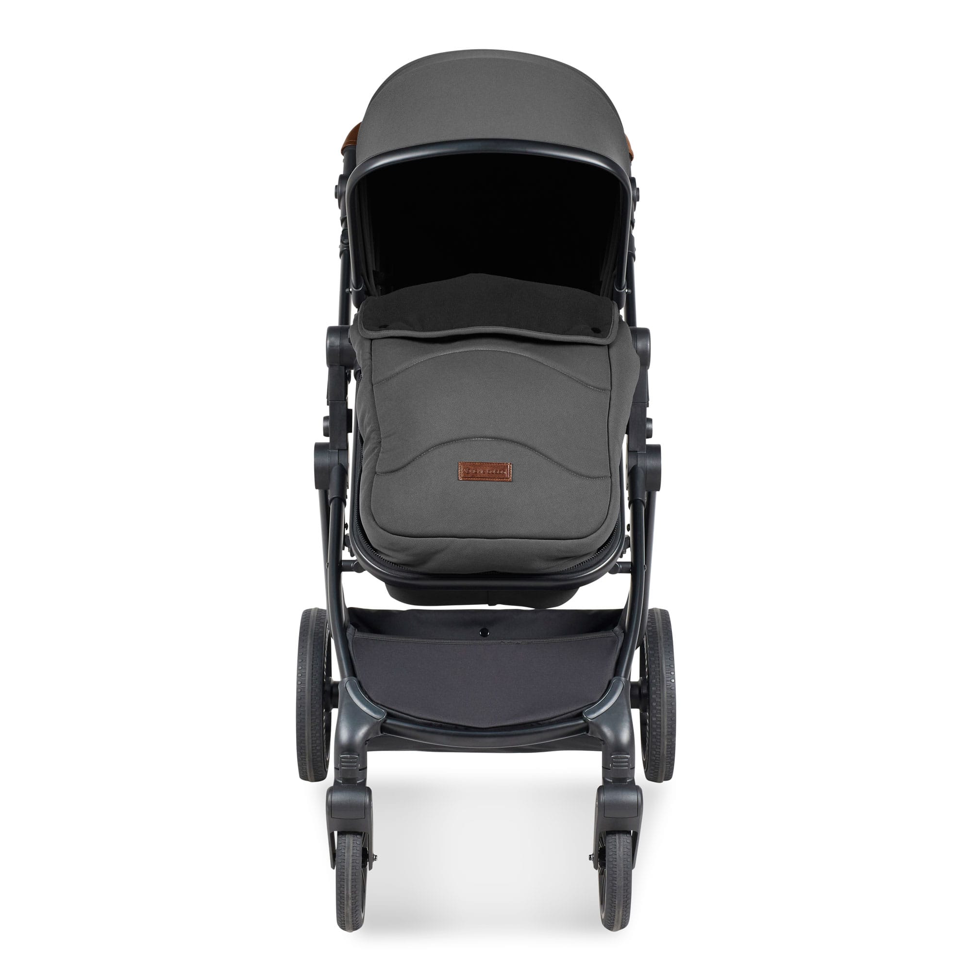 Ickle Bubba Cosmo 9-Piece Travel System with Maxi-Cosi Cabriofix Car Seat & Isofix Base in Black / Graphite Grey / Tan Travel Systems 10-007-360-007 5056515019568
