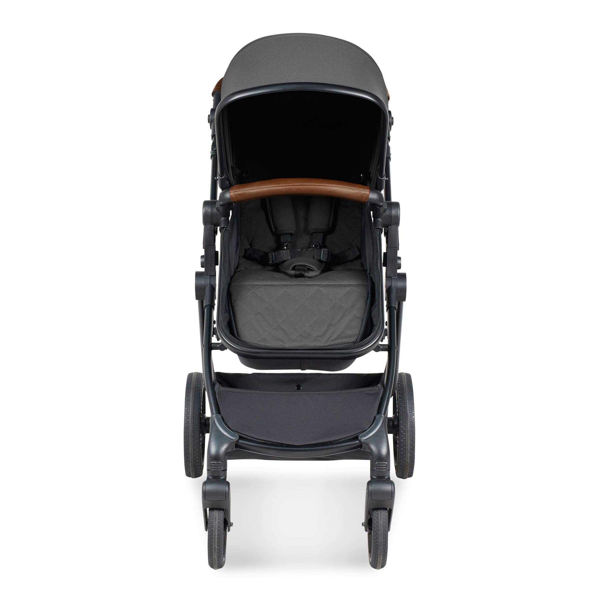 Ickle Bubba Cosmo 9-Piece Travel System with Maxi-Cosi Cabriofix Car Seat & Isofix Base in Black / Graphite Grey / Tan Travel Systems 10-007-360-007 5056515019568