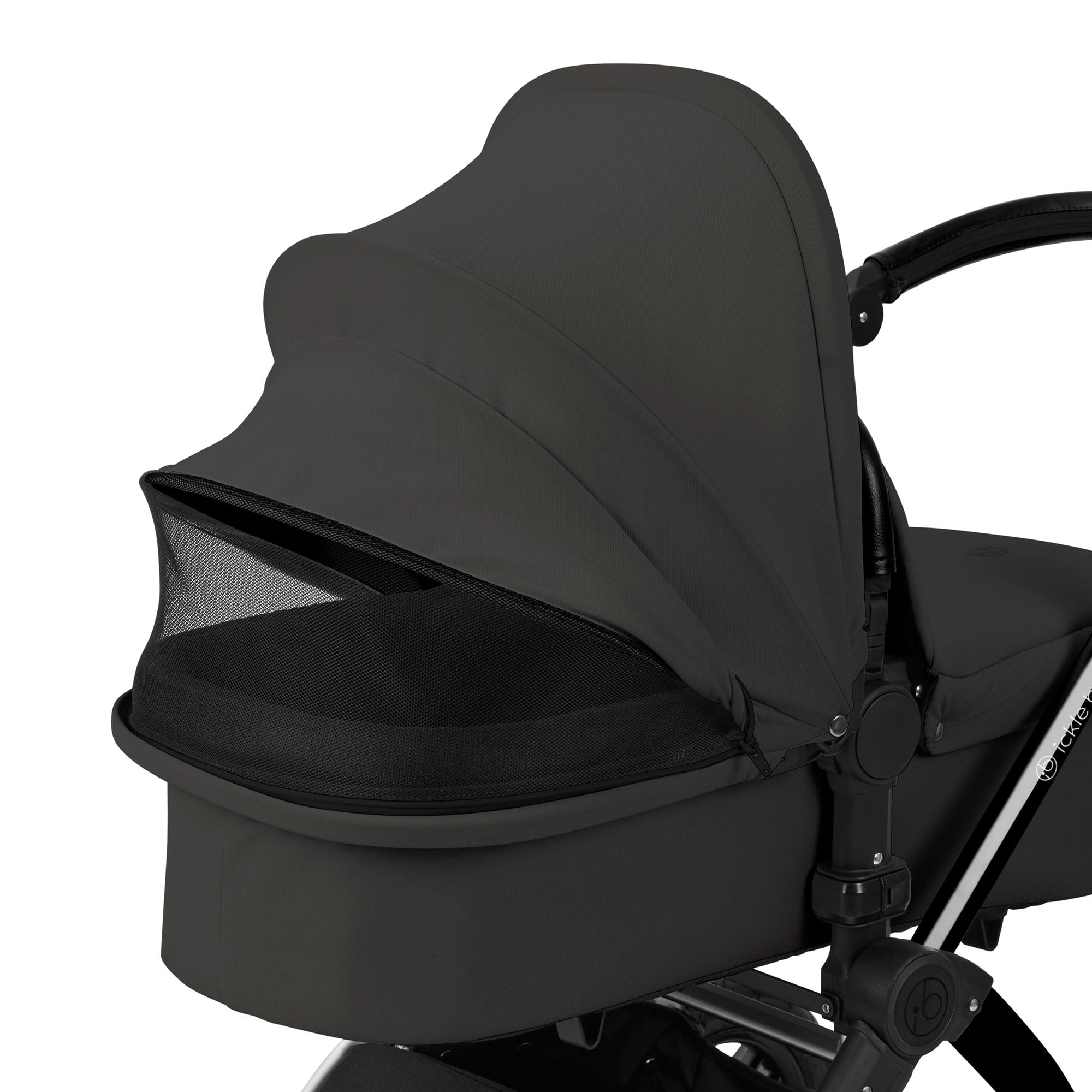 Ickle Bubba Stomp Luxe 12 Piece Travel System with i-Size Nimbus Car Seat & Spin Isofix Base in Charcoal Grey Travel Systems