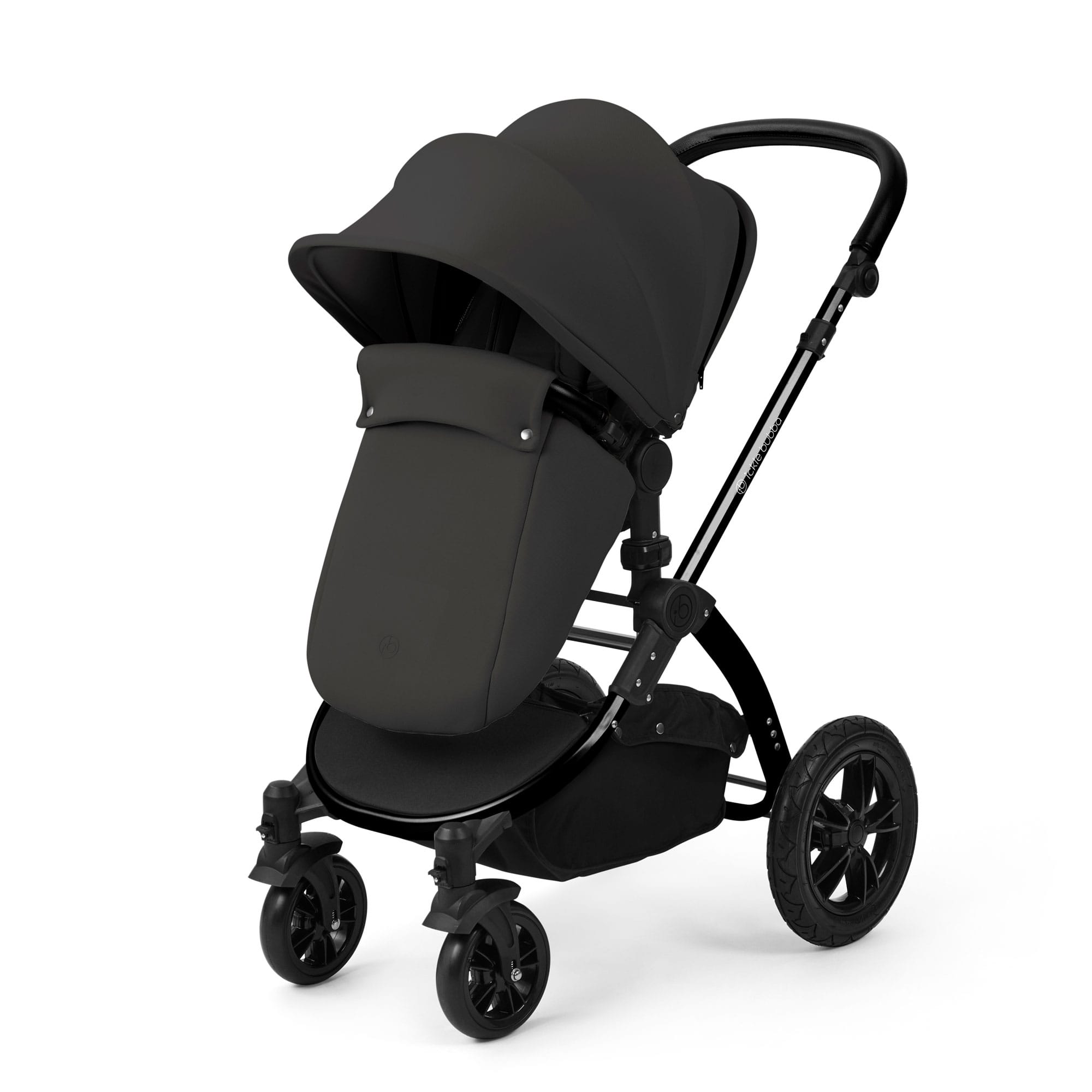 Ickle Bubba Stomp Luxe 12 Piece Travel System with i-Size Nimbus Car Seat & Spin Isofix Base in Charcoal Grey Travel Systems