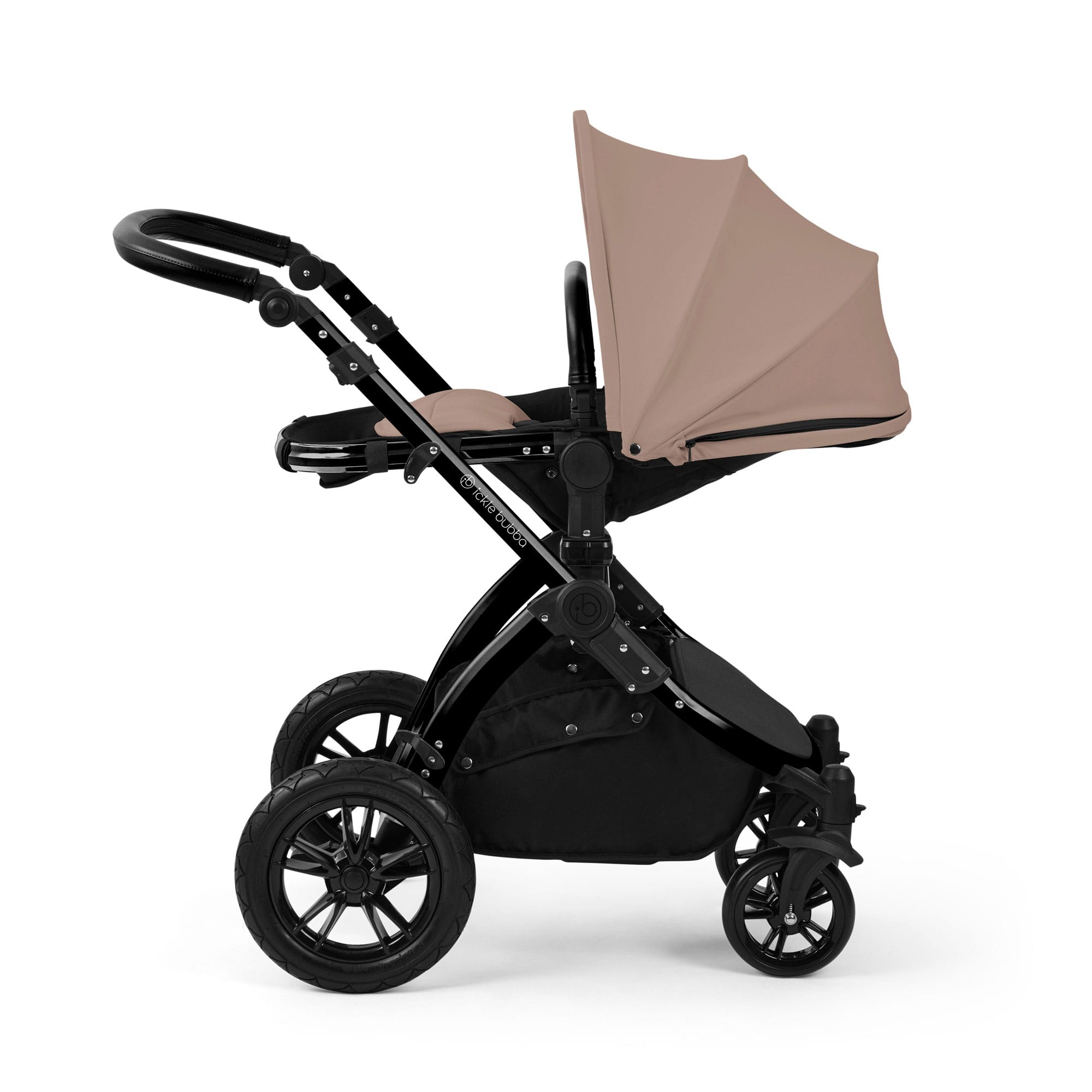 Ickle Bubba Stomp Luxe 12 Piece Travel System with i-Size Nimbus Car Seat & Spin Isofix Base in Desert Travel Systems