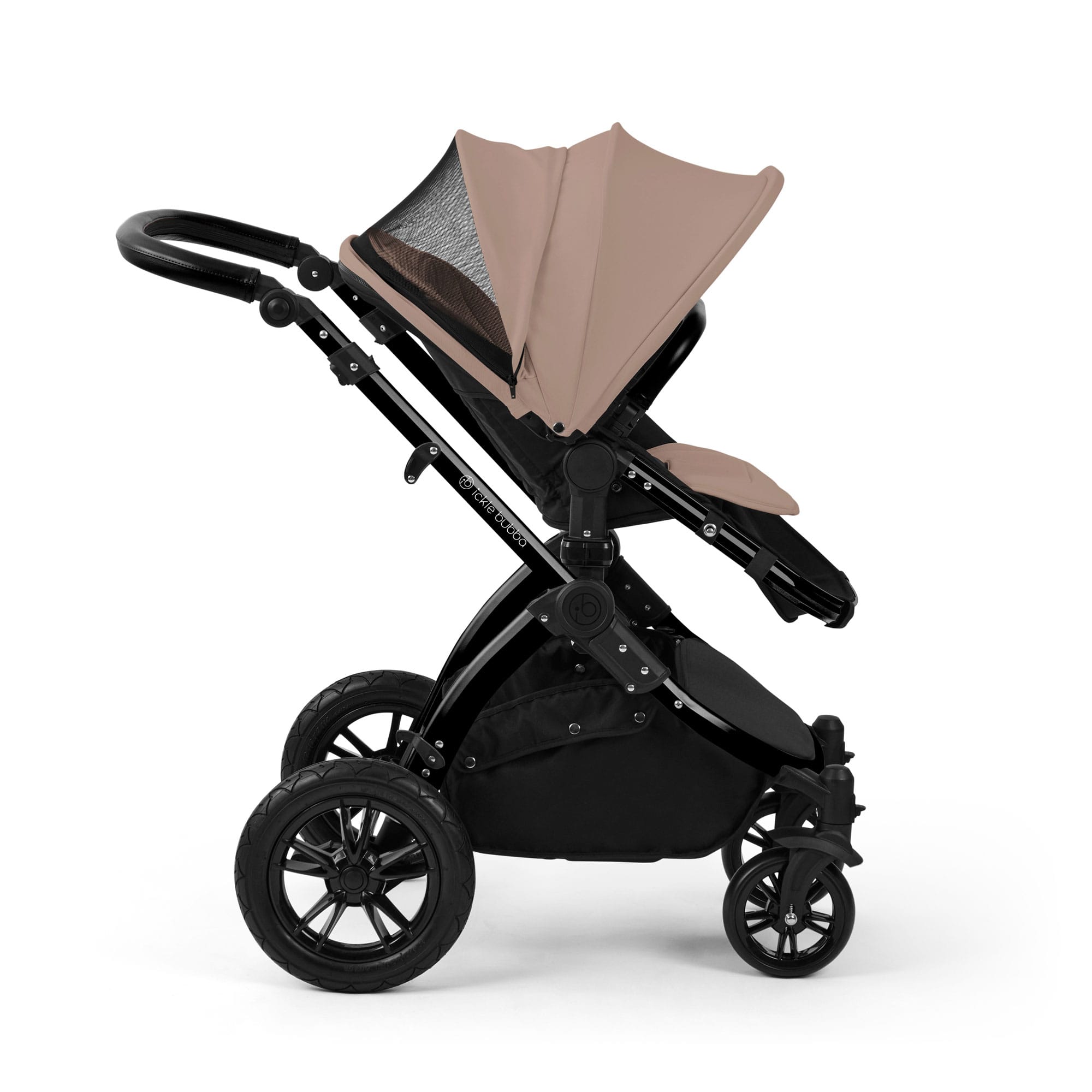 Ickle Bubba Stomp Luxe 12 Piece Travel System with i-Size Nimbus Car Seat & Spin Isofix Base in Desert Travel Systems