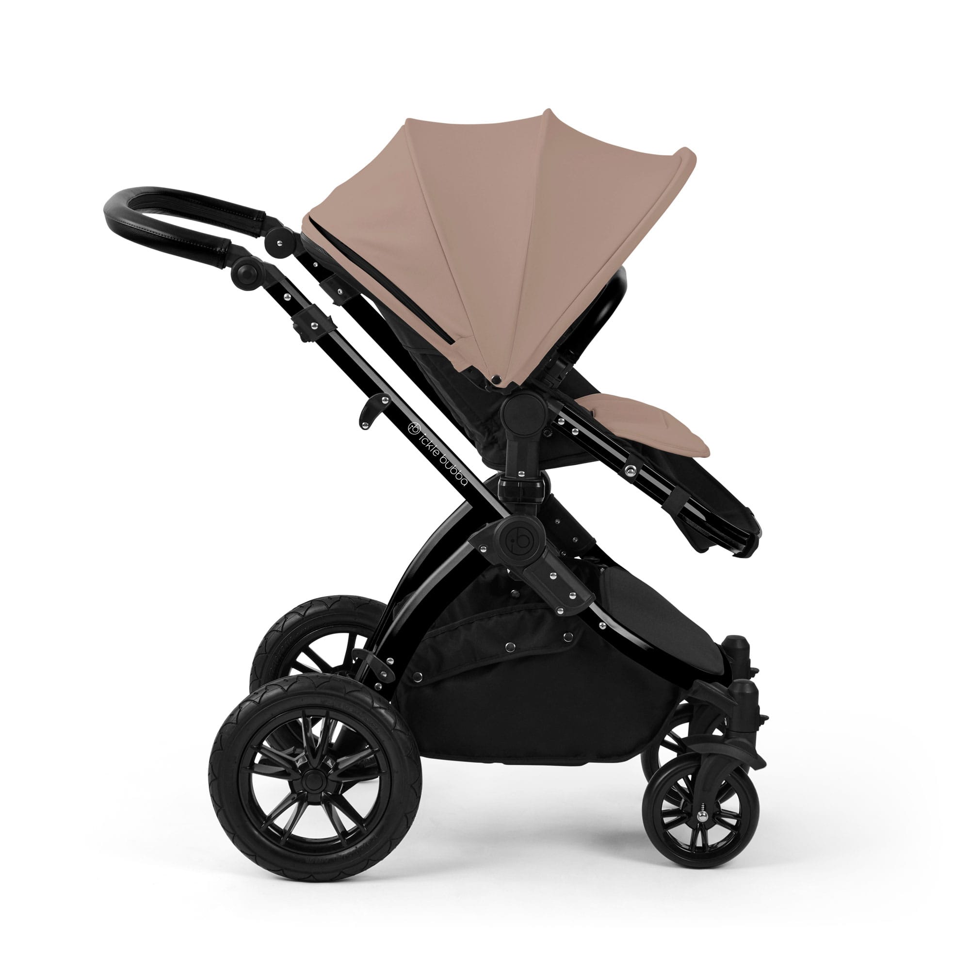 Ickle Bubba Stomp Luxe 12 Piece Travel System with i-Size Nimbus Car Seat & Spin Isofix Base in Desert Travel Systems