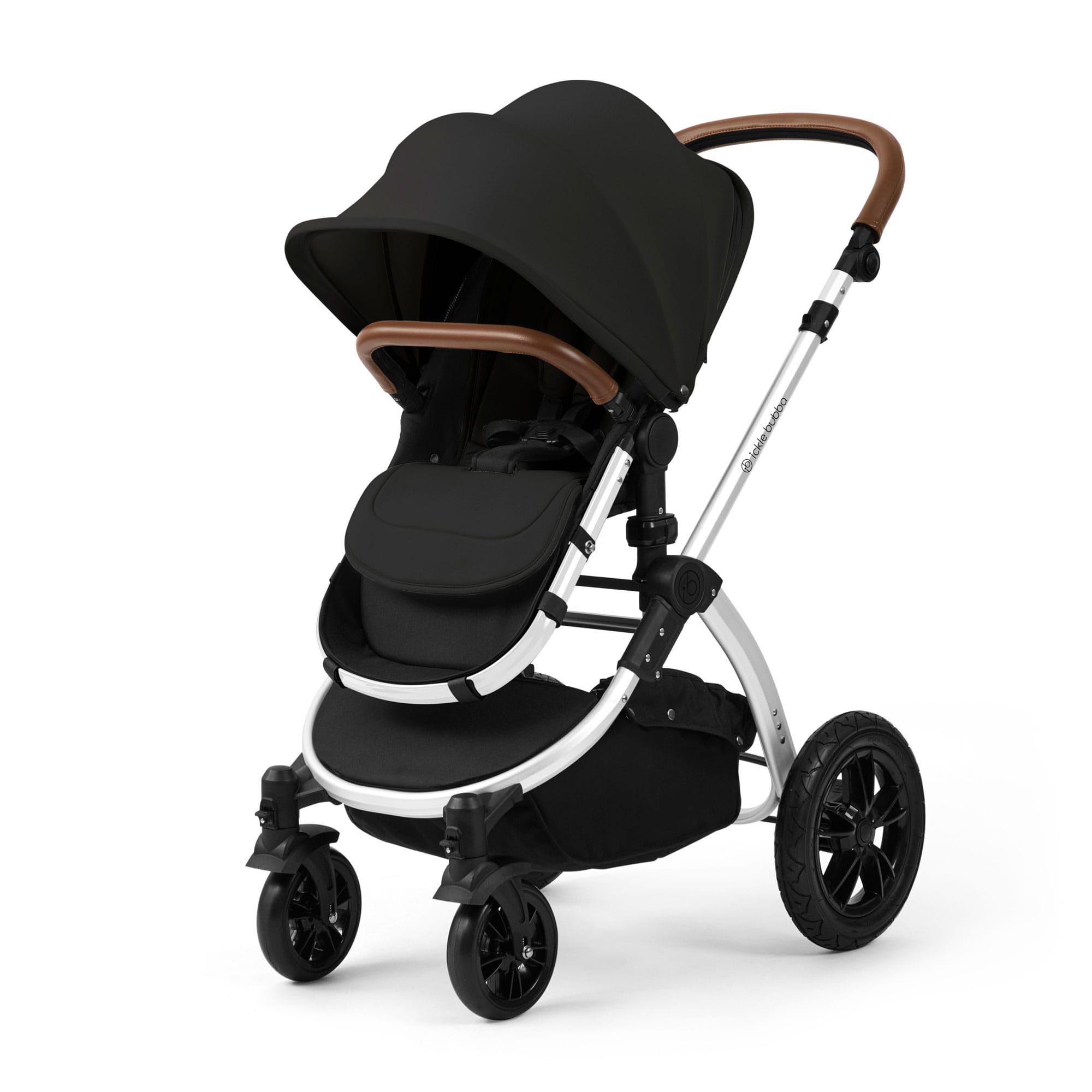 Ickle Bubba Stomp Luxe 12 Piece Travel System with i-Size Nimbus Car Seat & Spin Isofix Base in Midnight Travel Systems