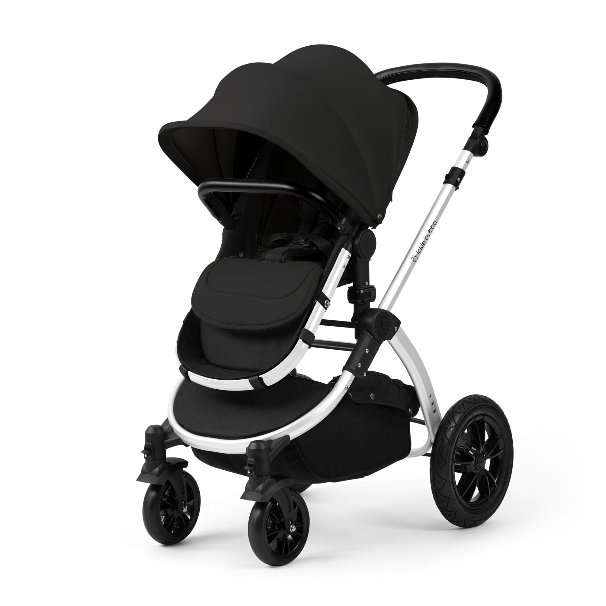 Ickle Bubba Stomp Luxe 12 Piece Travel System with i-Size Nimbus Car Seat & Spin Isofix Base in Midnight Travel Systems