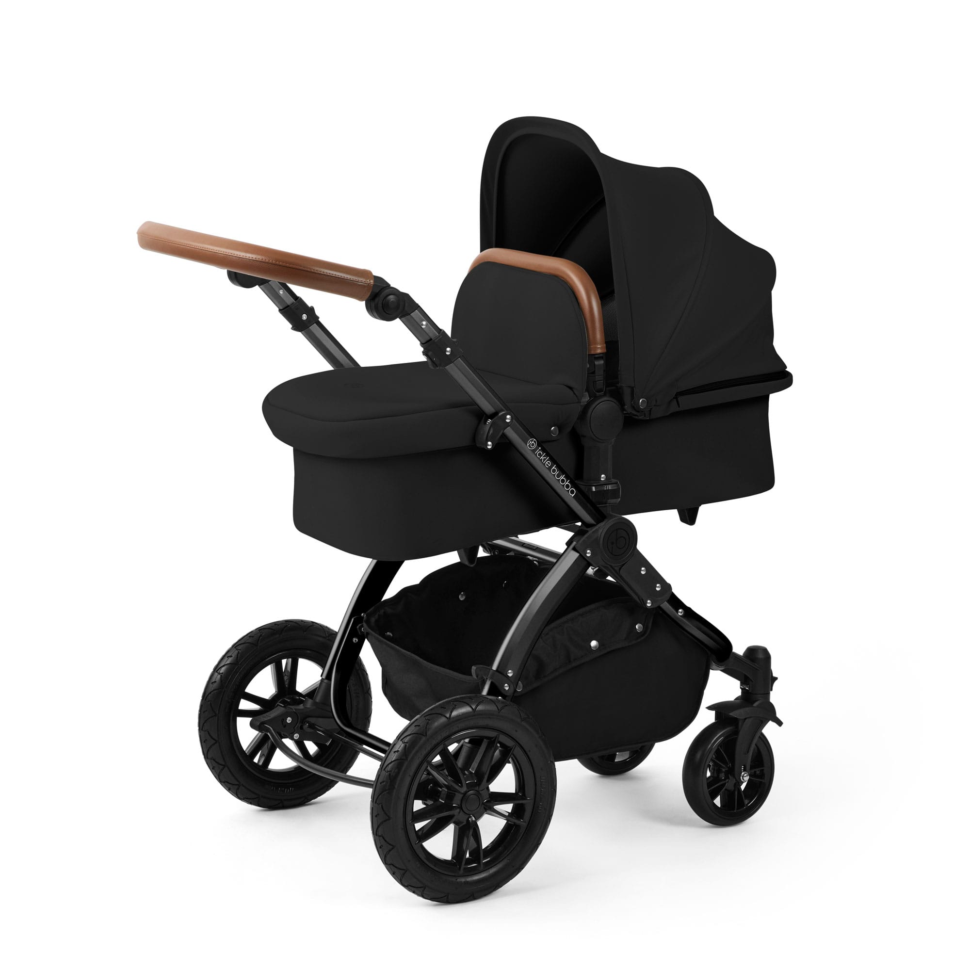 Ickle Bubba Stomp Luxe 12 Piece Travel System with i-Size Nimbus Car Seat & Spin Isofix Base in Midnight Travel Systems
