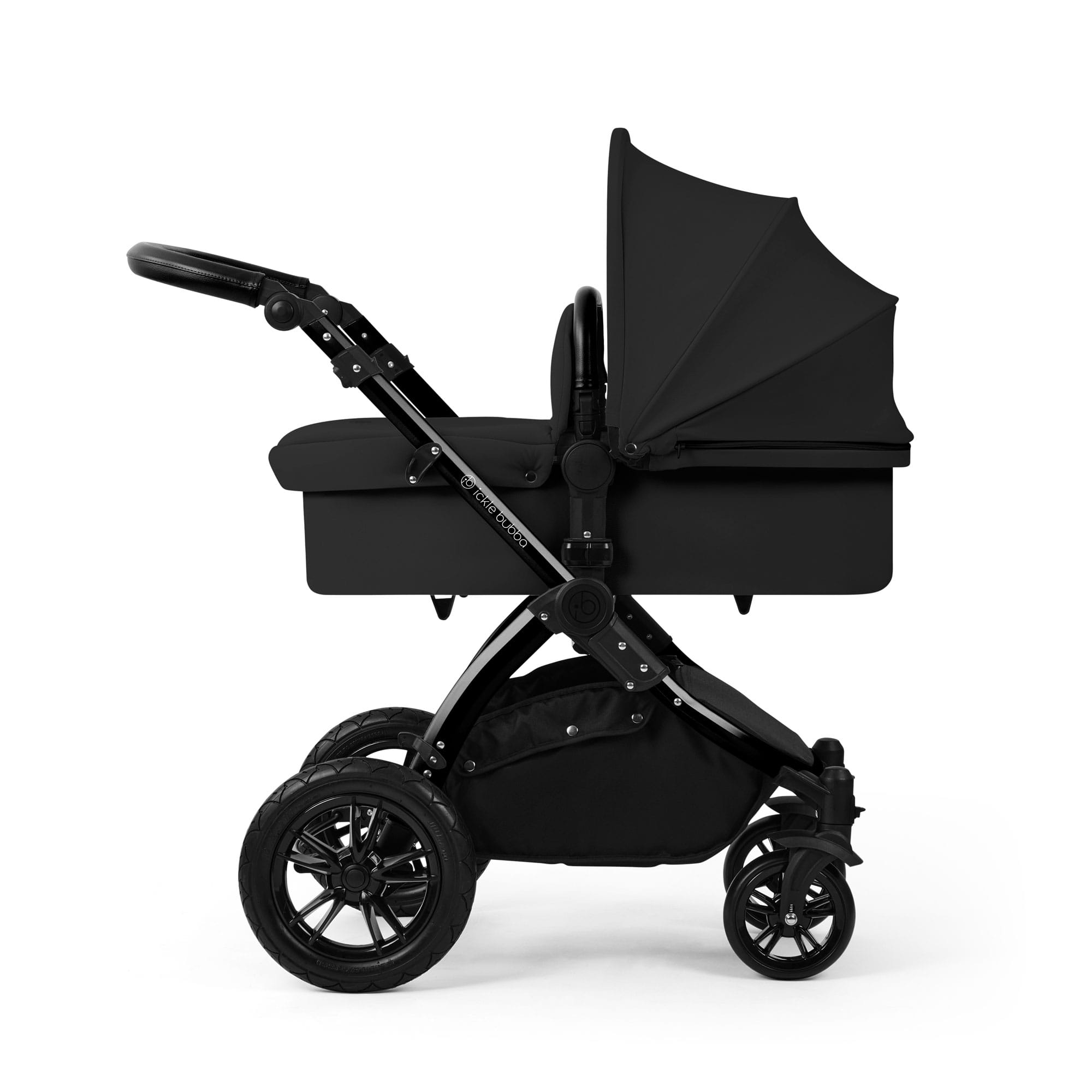Ickle Bubba Stomp Luxe 12 Piece Travel System with i-Size Nimbus Car Seat & Spin Isofix Base in Midnight Travel Systems