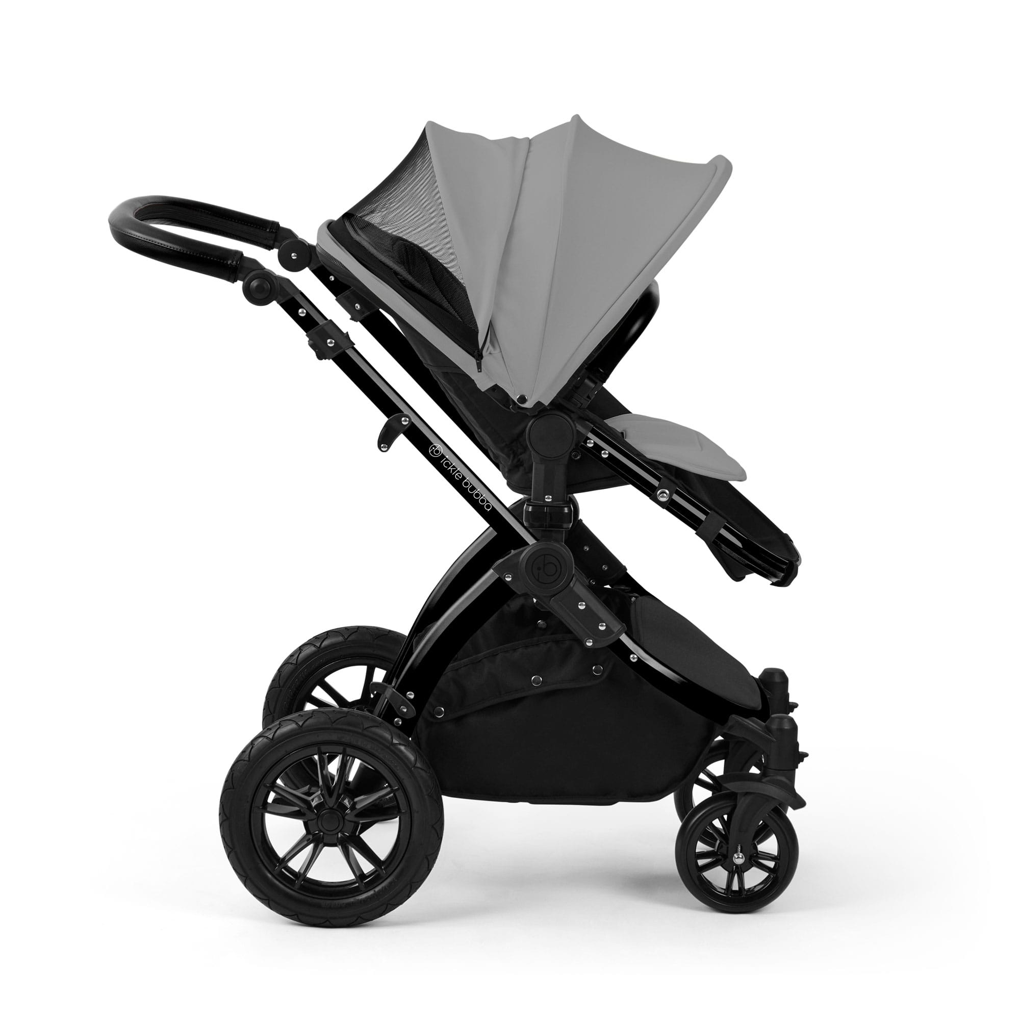 Ickle Bubba Stomp Luxe 12 Piece Travel System with i-Size Nimbus Car Seat & Spin Isofix Base in Pearl Grey Travel Systems