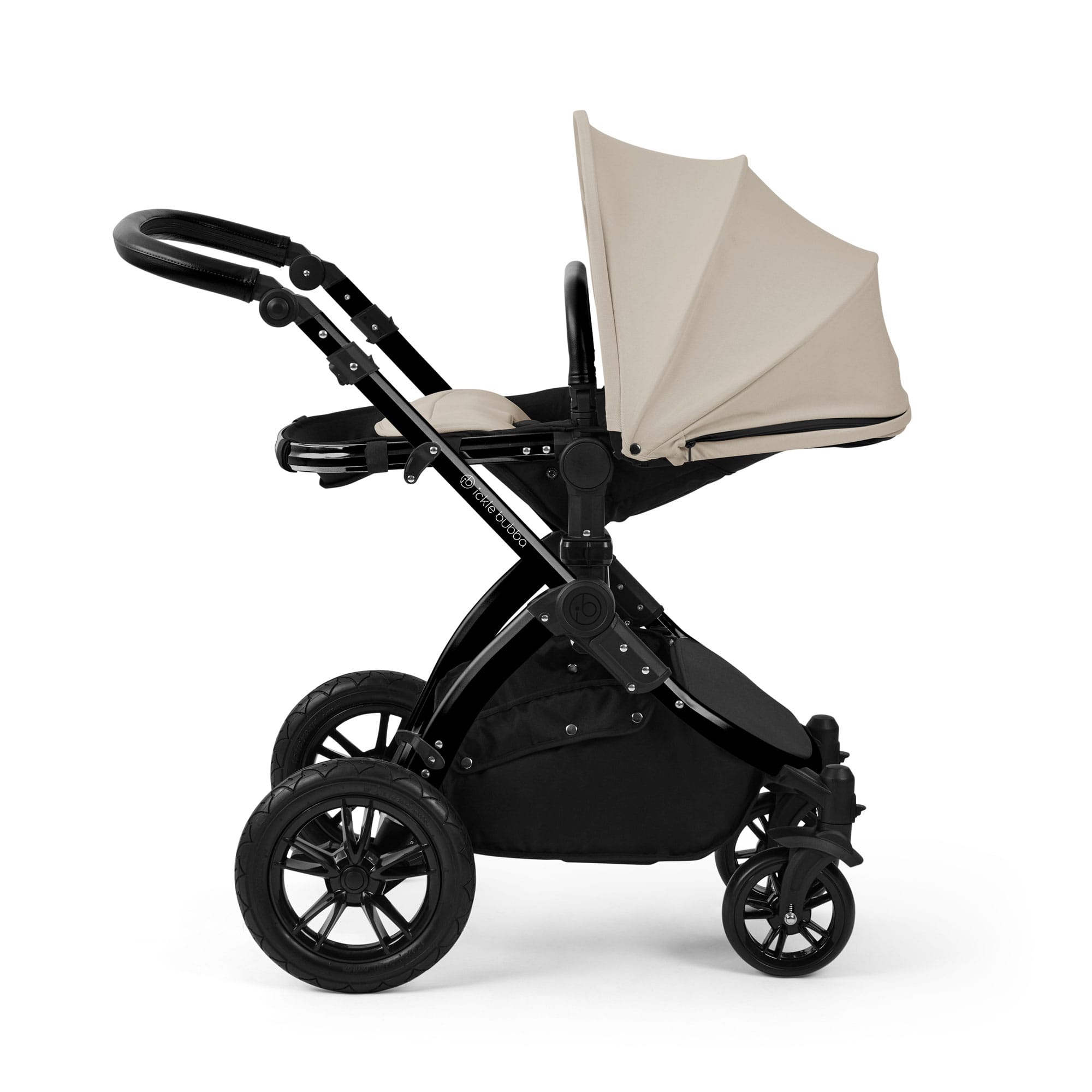 Ickle Bubba Stomp Luxe 12 Piece Travel System with i-Size Nimbus Car Seat & Spin Isofix Base in Stone Travel Systems