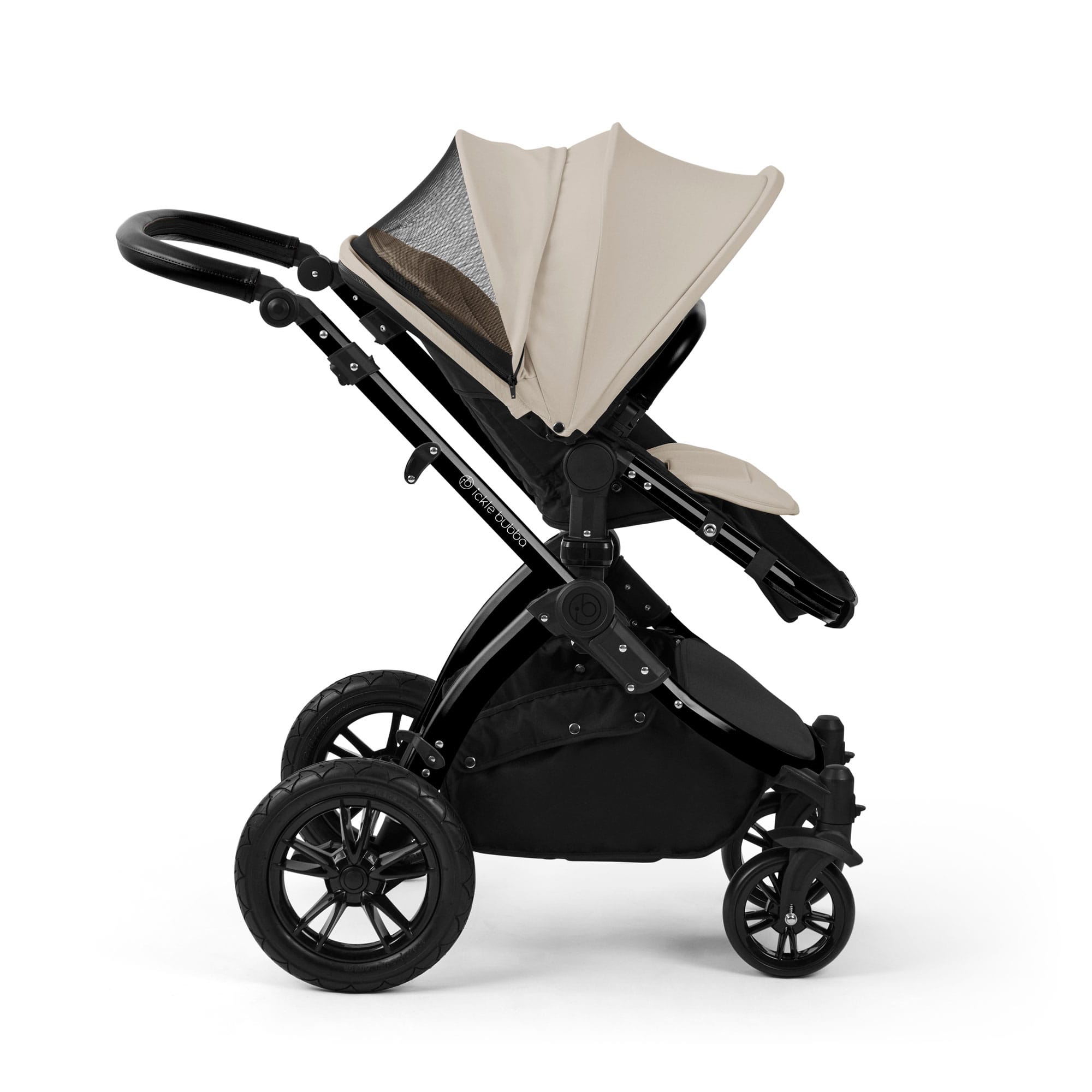 Ickle Bubba Stomp Luxe 12 Piece Travel System with i-Size Nimbus Car Seat & Spin Isofix Base in Stone Travel Systems