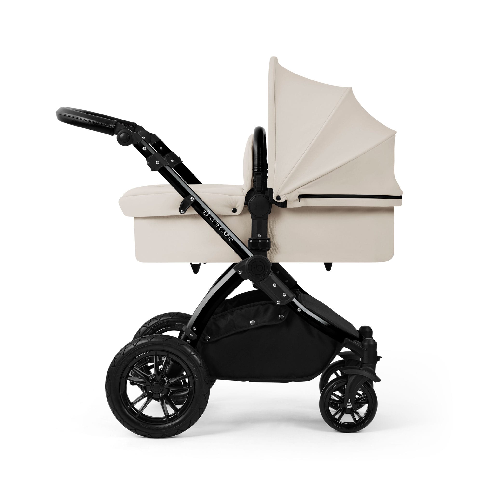 Ickle Bubba Stomp Luxe 12 Piece Travel System with i-Size Nimbus Car Seat & Spin Isofix Base in Stone Travel Systems