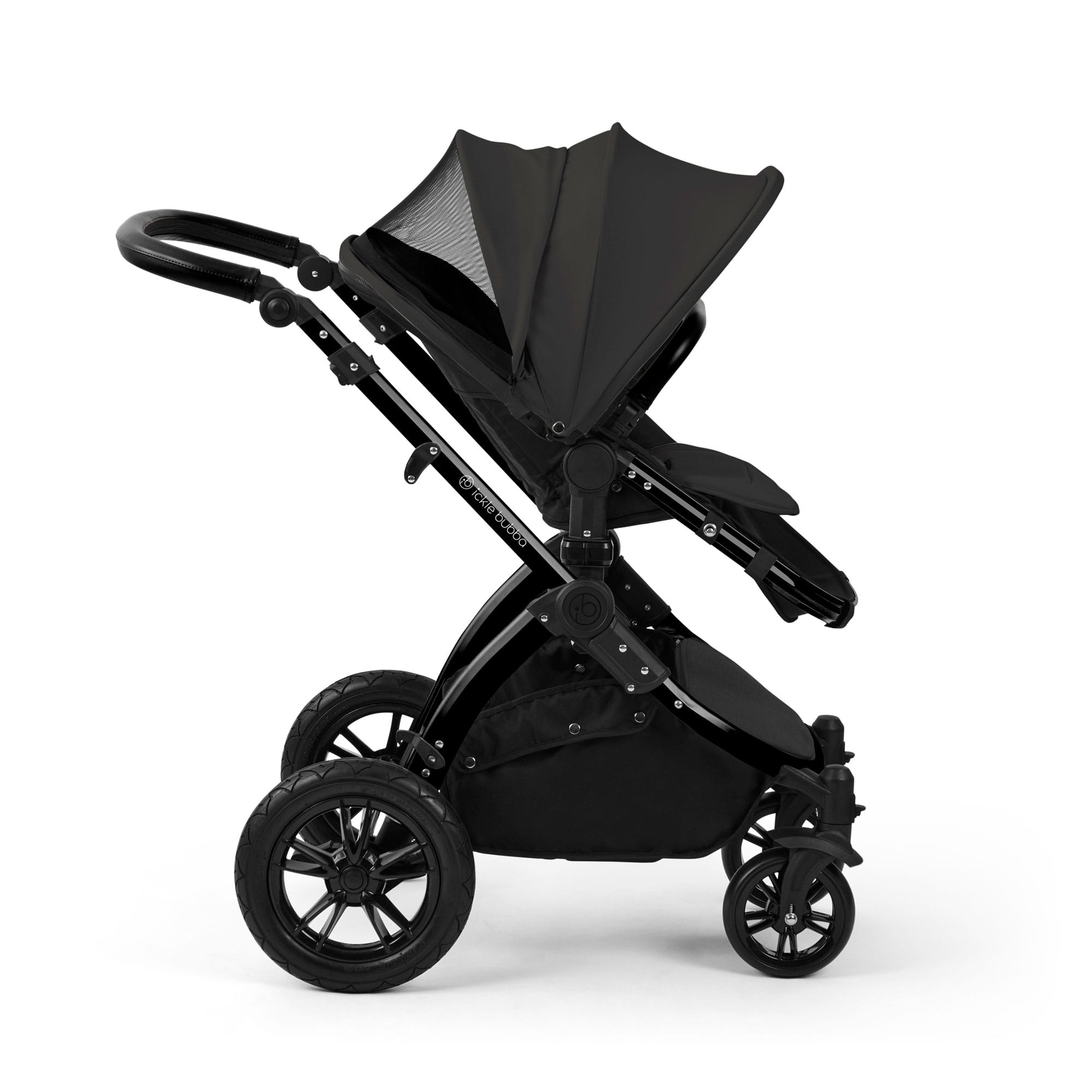 Ickle Bubba Stomp Luxe 12 Piece Travel System with Maxi-Cosi Cabriofix i-Size Car Seat & Isofix Base in Charcoal Grey Travel Systems