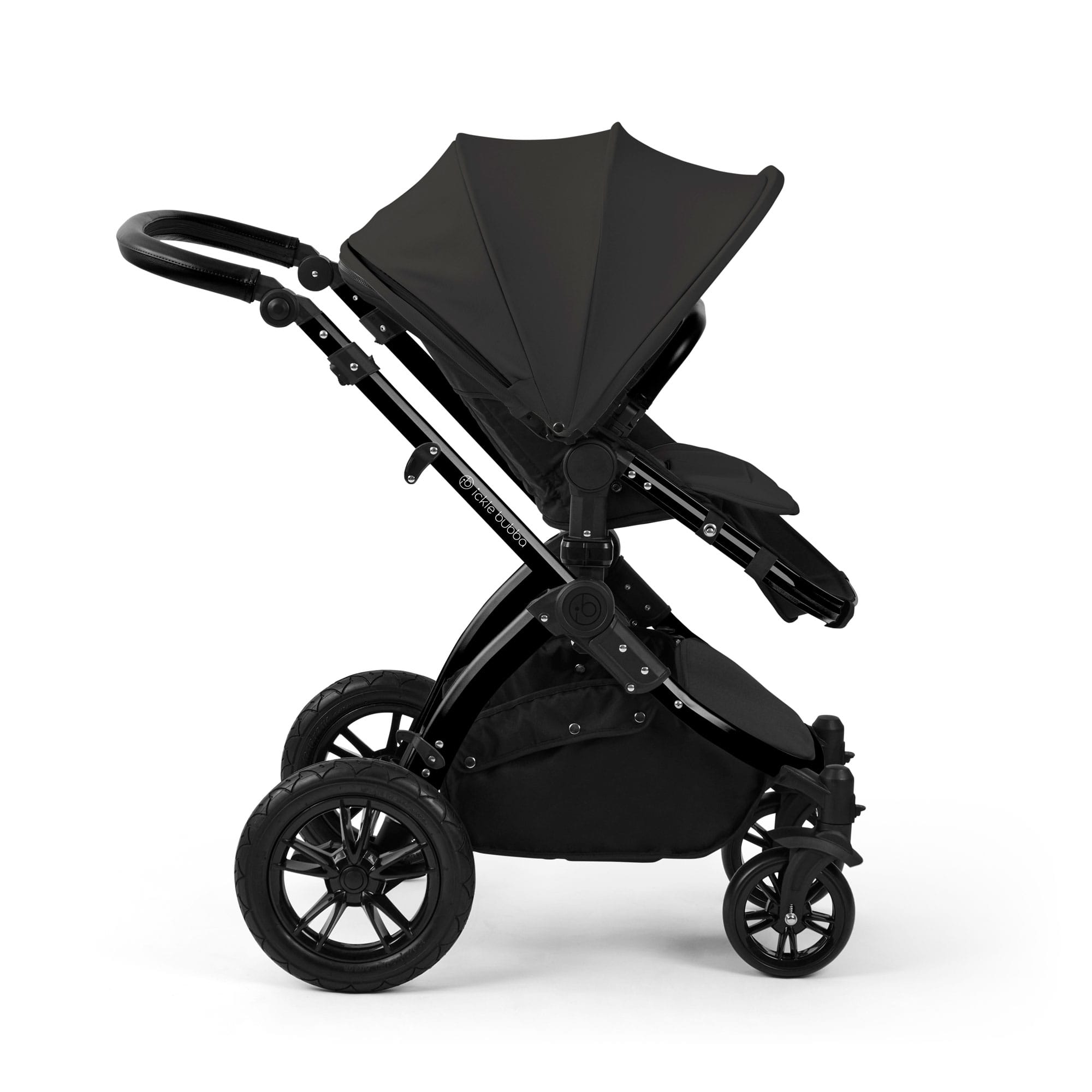 Ickle Bubba Stomp Luxe 12 Piece Travel System with Maxi-Cosi Cabriofix i-Size Car Seat & Isofix Base in Charcoal Grey Travel Systems