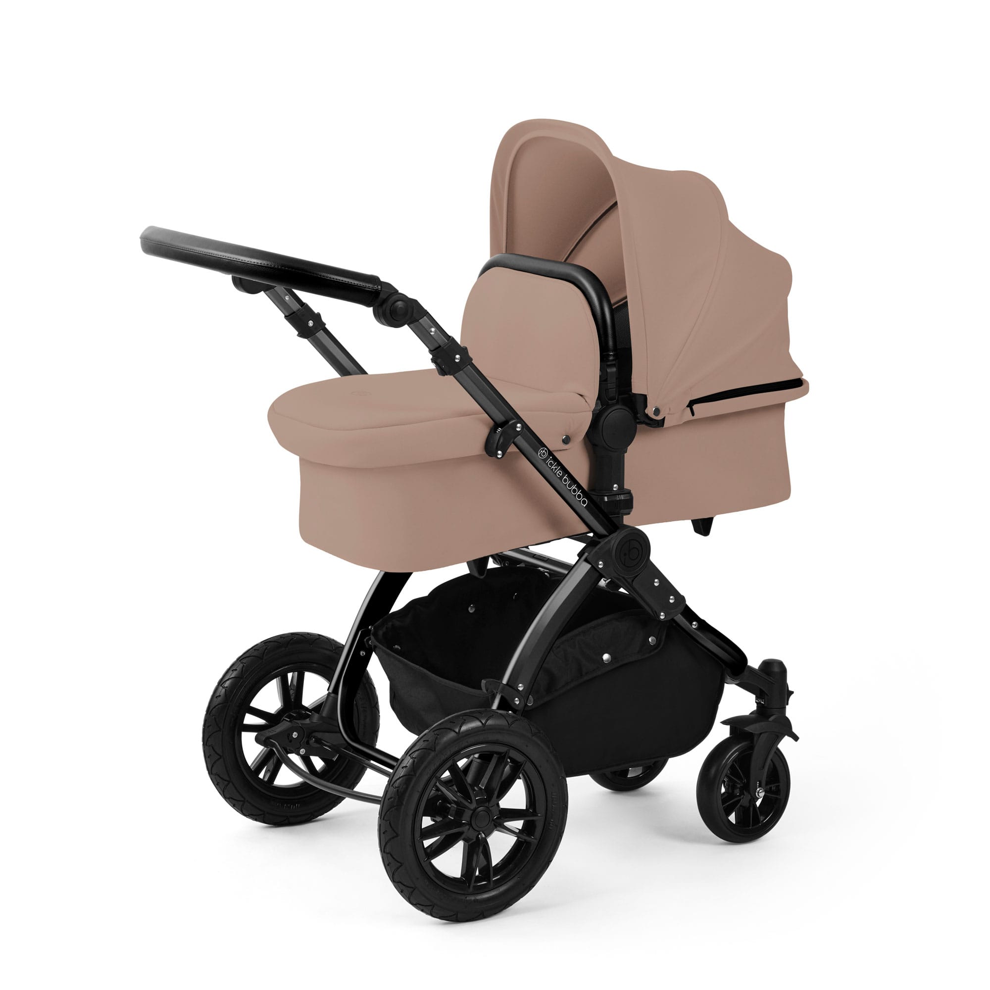 Ickle Bubba Stomp Luxe 12 Piece Travel System with Maxi-Cosi Cabriofix i-Size Car Seat & Isofix Base in Desert Travel Systems