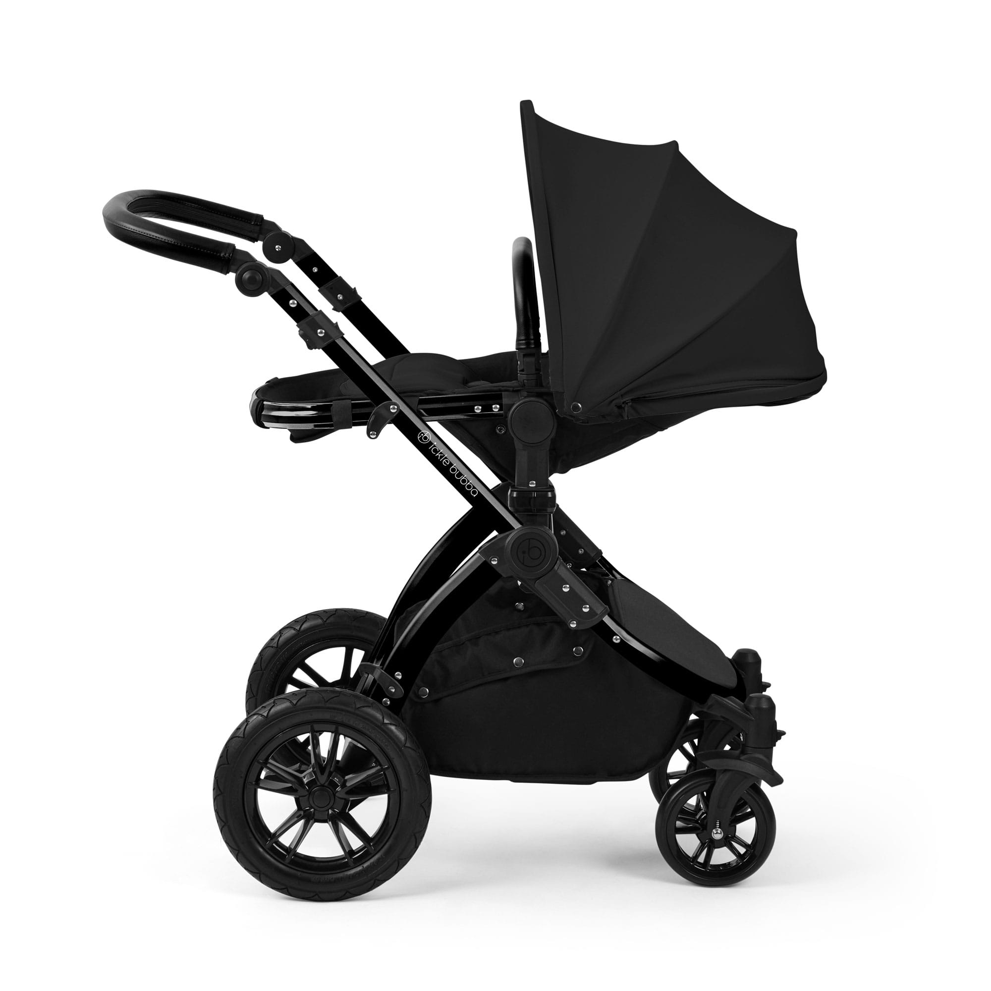 Ickle Bubba Stomp Luxe 12 Piece Travel System with Maxi-Cosi Cabriofix i-Size Car Seat & Isofix Base in Midnight Travel Systems