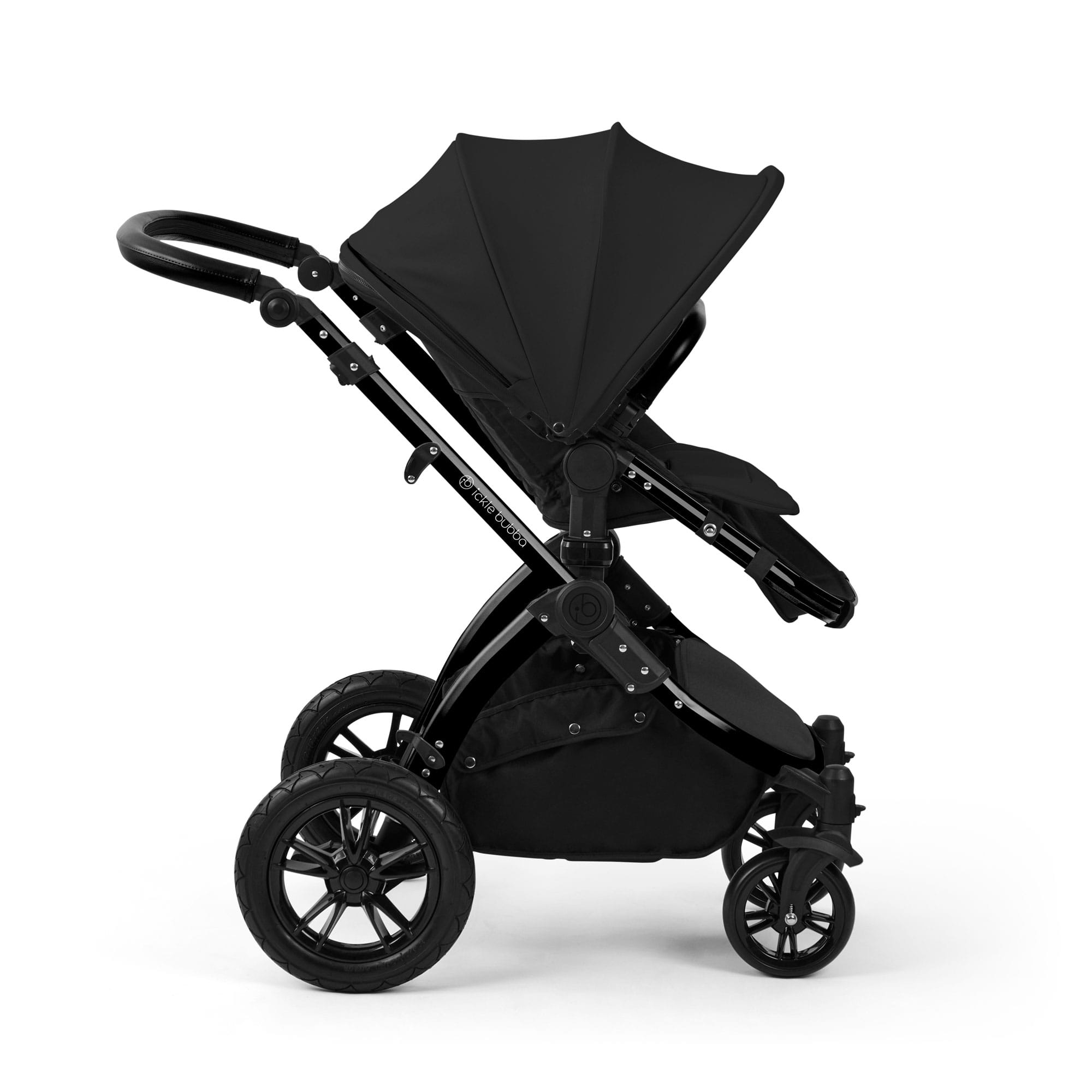 Ickle Bubba Stomp Luxe 12 Piece Travel System with Maxi-Cosi Cabriofix i-Size Car Seat & Isofix Base in Midnight Travel Systems