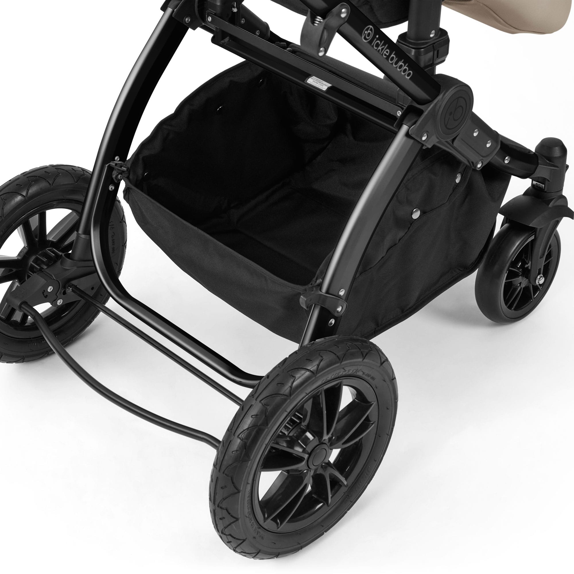Ickle Bubba Stomp Luxe 12 Piece Travel System with Maxi-Cosi Cabriofix i-Size Car Seat & Isofix Base in Stone Travel Systems