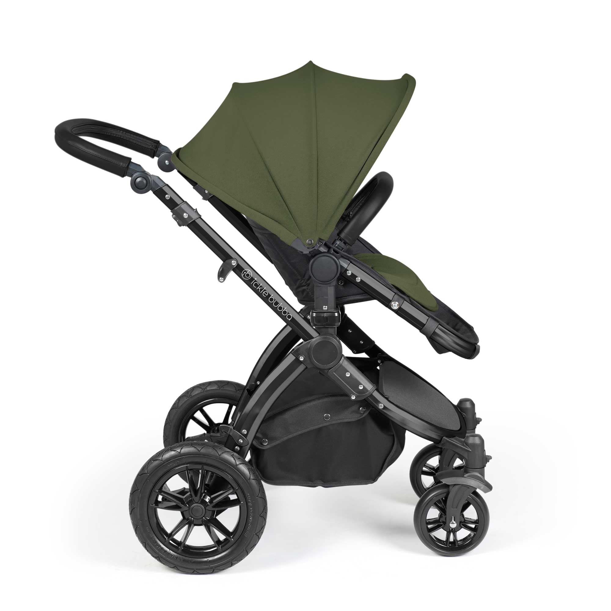 Ickle Bubba Stomp Luxe All-in-One Travel System with Isofix Base in Black/Woodland/Black Travel Systems 10-011-300-138 5056515026511