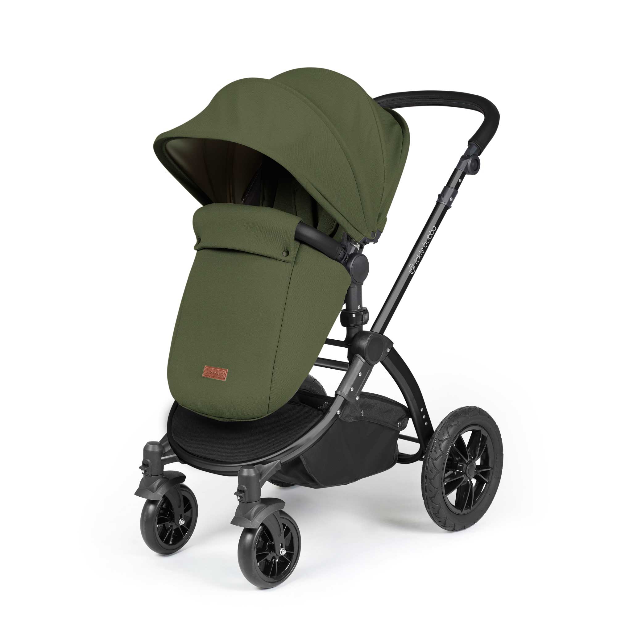 Ickle Bubba Stomp Luxe All-in-One Travel System with Isofix Base in Black/Woodland/Black Travel Systems 10-011-300-138 5056515026511
