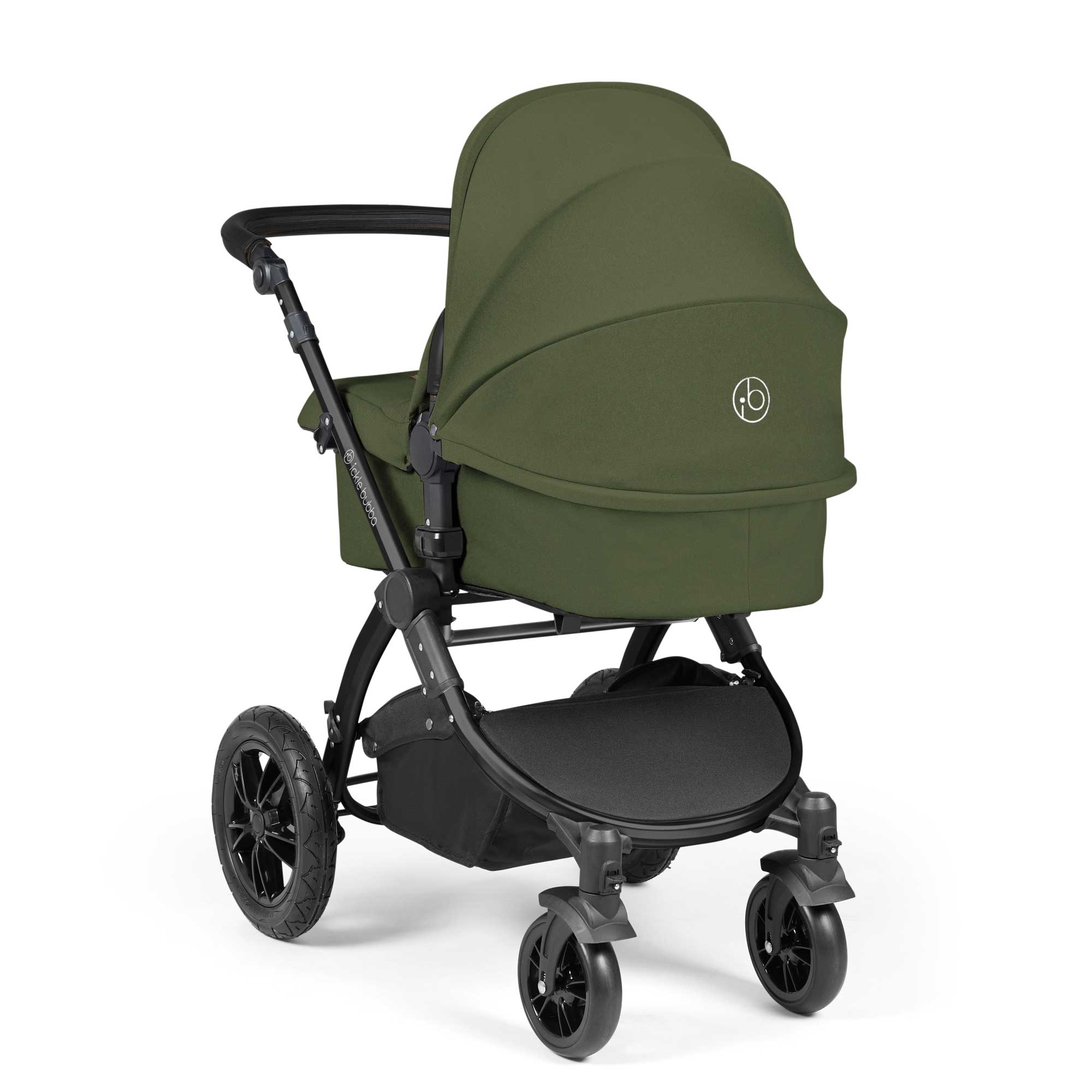 Ickle Bubba Stomp Luxe All-in-One Travel System with Isofix Base in Black/Woodland/Black Travel Systems 10-011-300-138 5056515026511