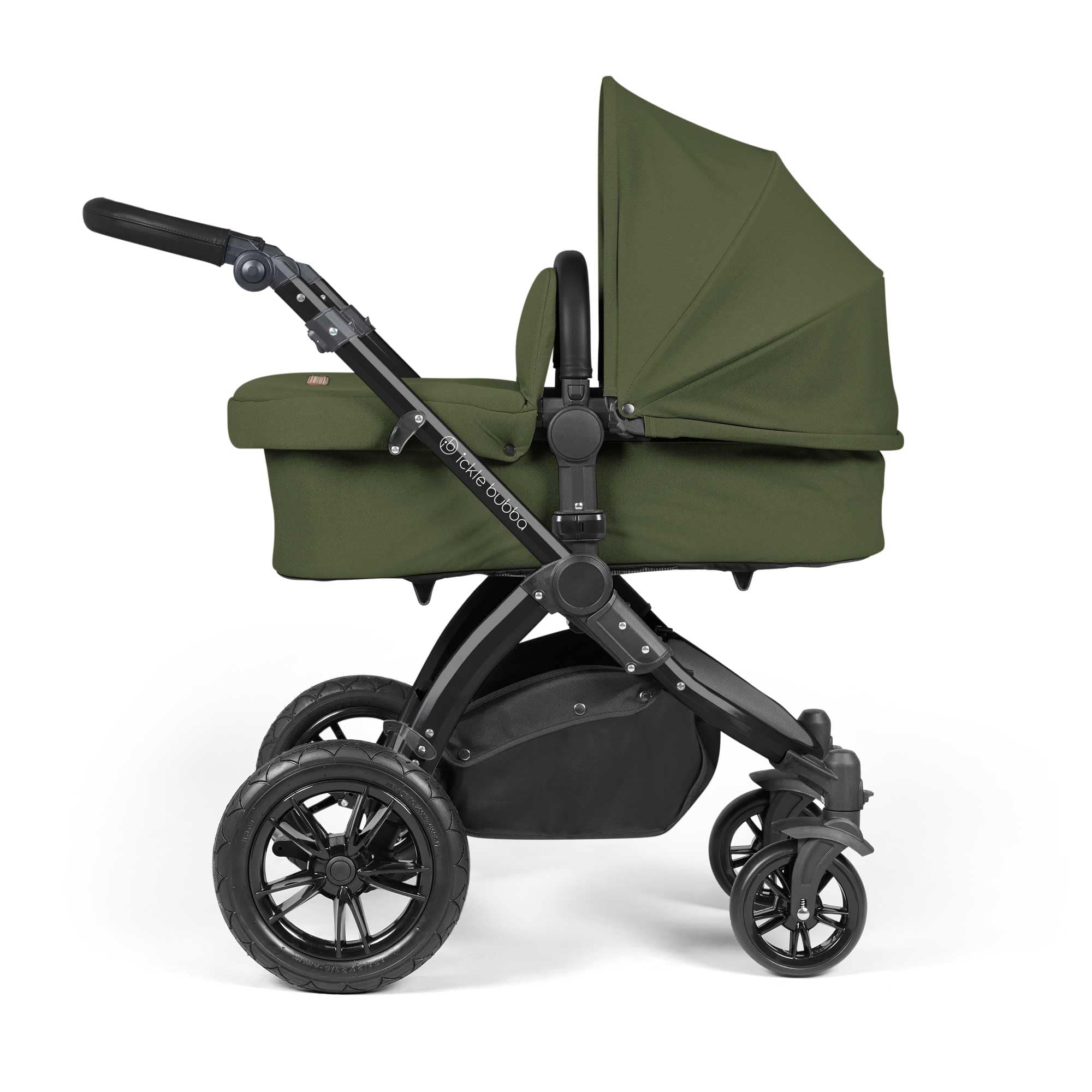 Ickle Bubba Stomp Luxe All-in-One Travel System with Isofix Base in Black/Woodland/Black Travel Systems 10-011-300-138 5056515026511
