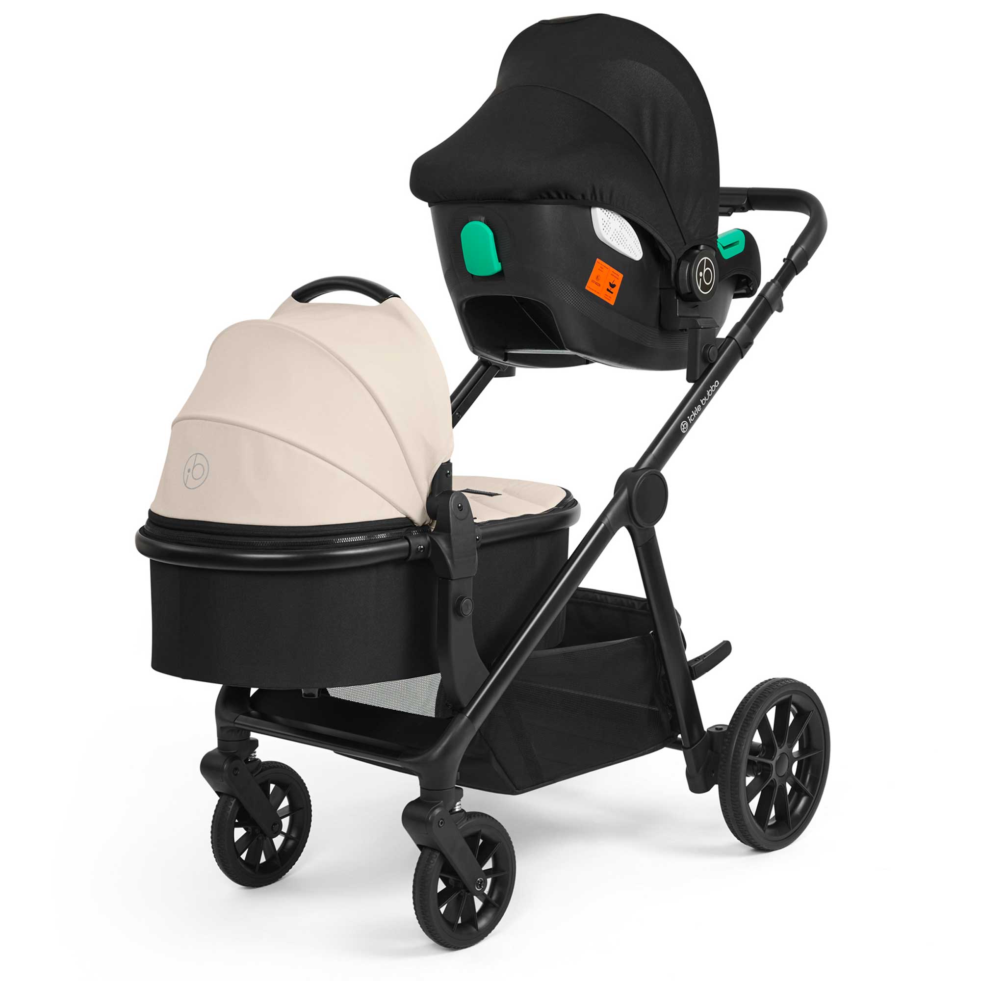 Ickle Bubba Virgo Growing Families Travel System in Black/Stone/Black Travel Systems 12-001-300-163 5056515034974