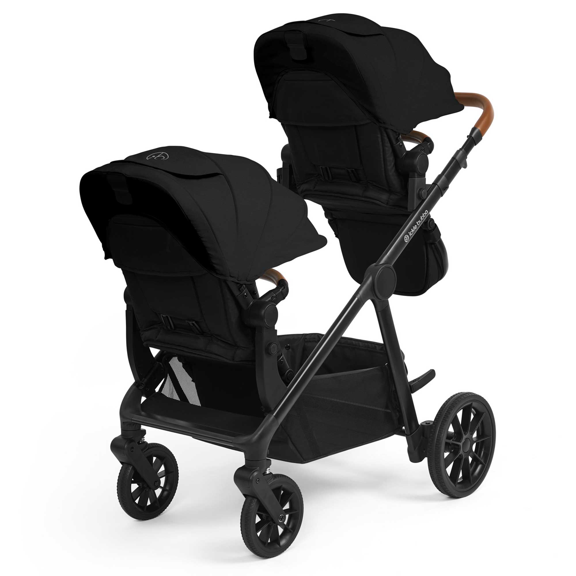 Ickle Bubba Virgo Twin Travel System in Black/Black/Tan Travel Systems 12-001-420-003 5056515034943