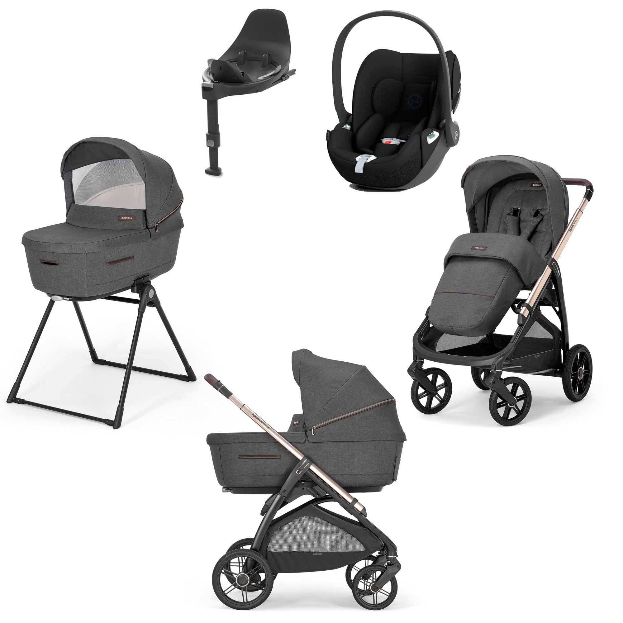 Inglesina Aptica Quattro Cybex Travel System in Velvet Grey Travel Systems STR/ING/154022-3 5060971154022