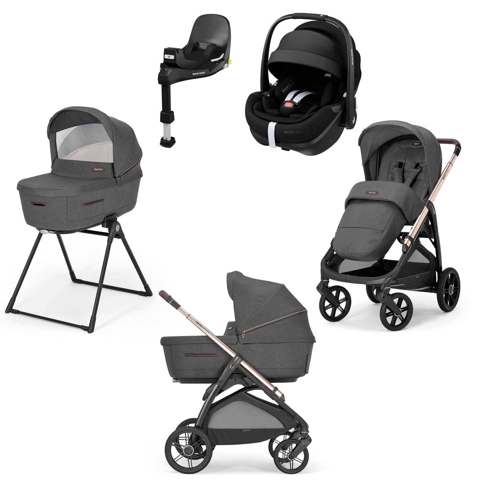 Inglesina Aptica Quattro Maxi-Cosi Travel System in Velvet Grey Travel Systems STR/ING/154022-1 5060971154022
