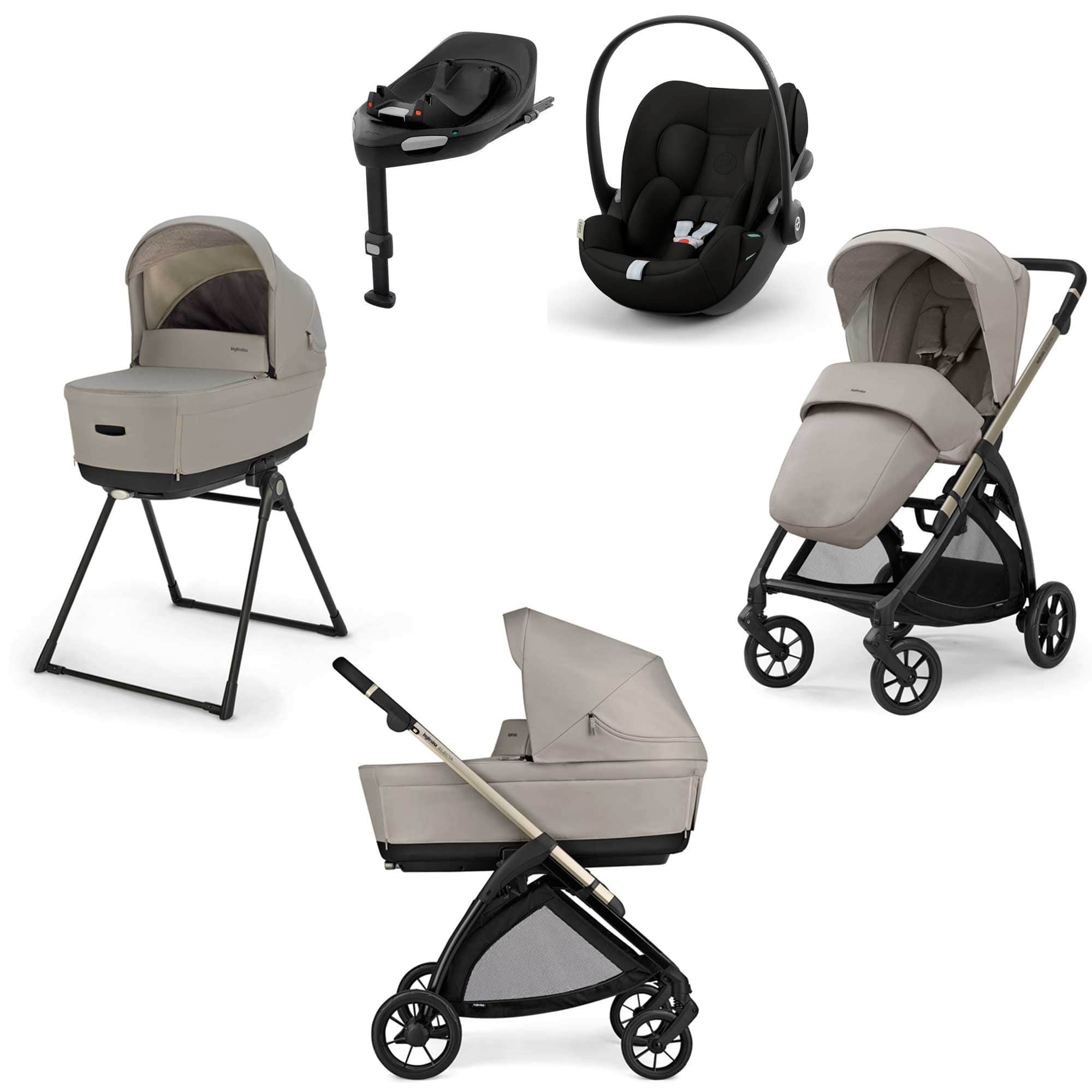 Inglesina Electa Quattro Cybex Travel System in Battery Beige Travel Systems STR/ING/153971-5 5060971154305